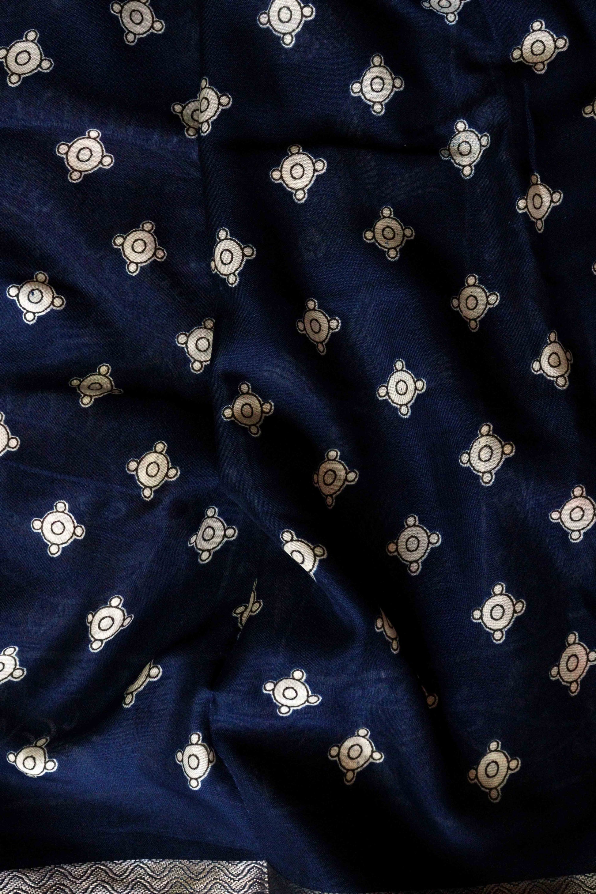 Sea Blue with Maroon Border