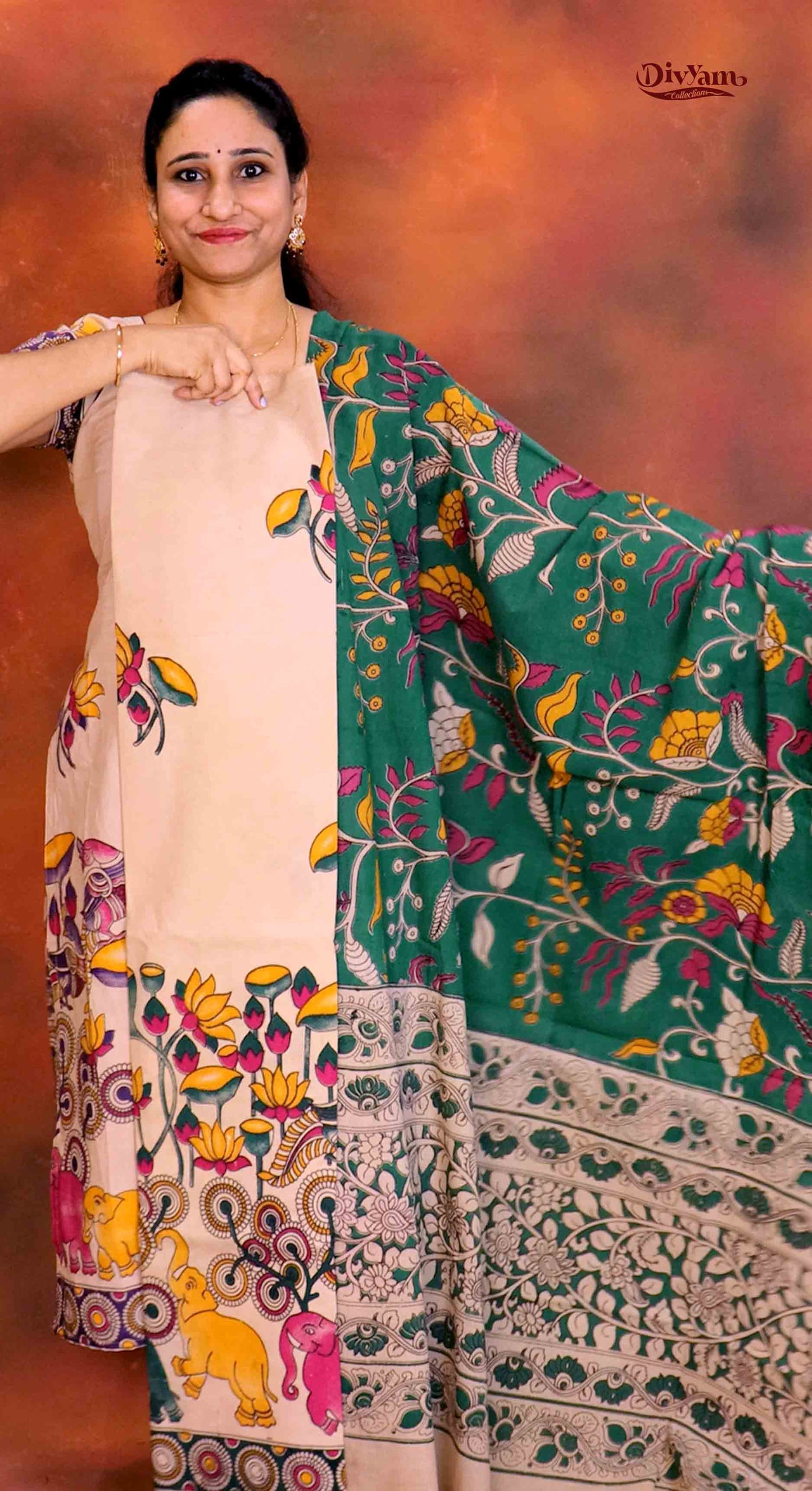 DC210 | Pure Cotton Dress Materials with Kalamkari Print – 2 Piece Sets