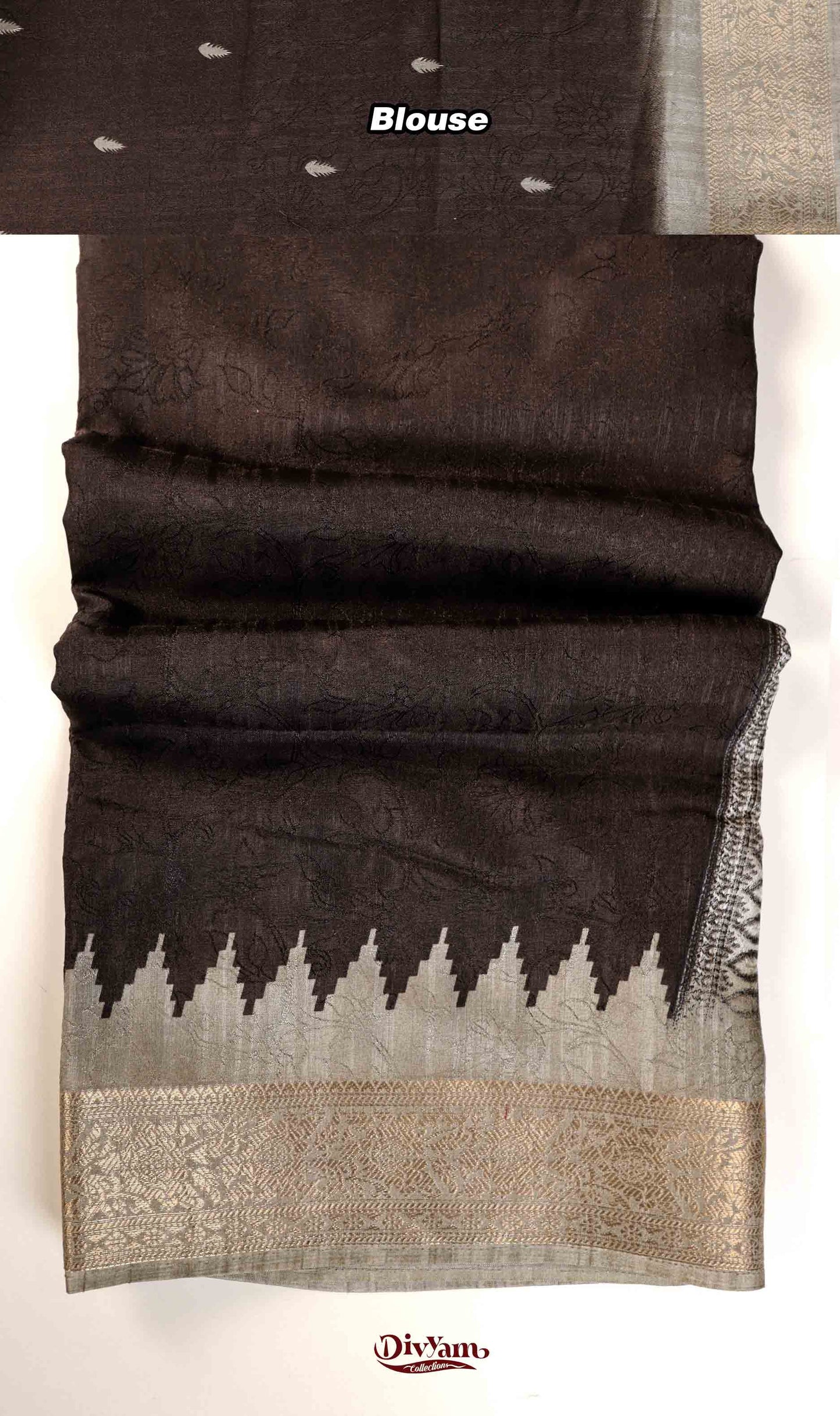 DC224 | Fancy Soft Silk Saree with bottom Temple steps and Zari Border