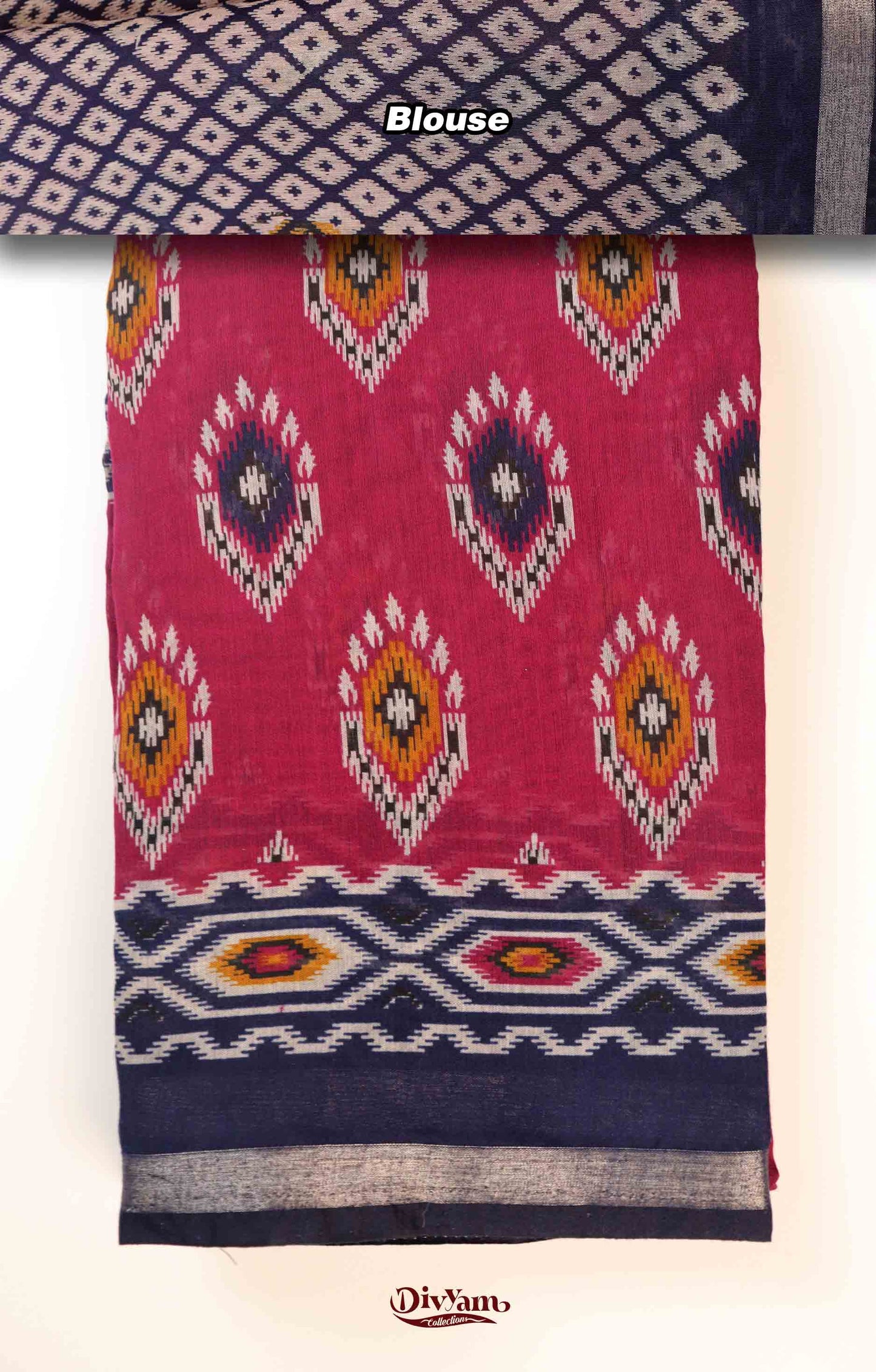 DC251 | Daily Wear Cotton by Silk Ikat Design Saree | Soft & Comfortable