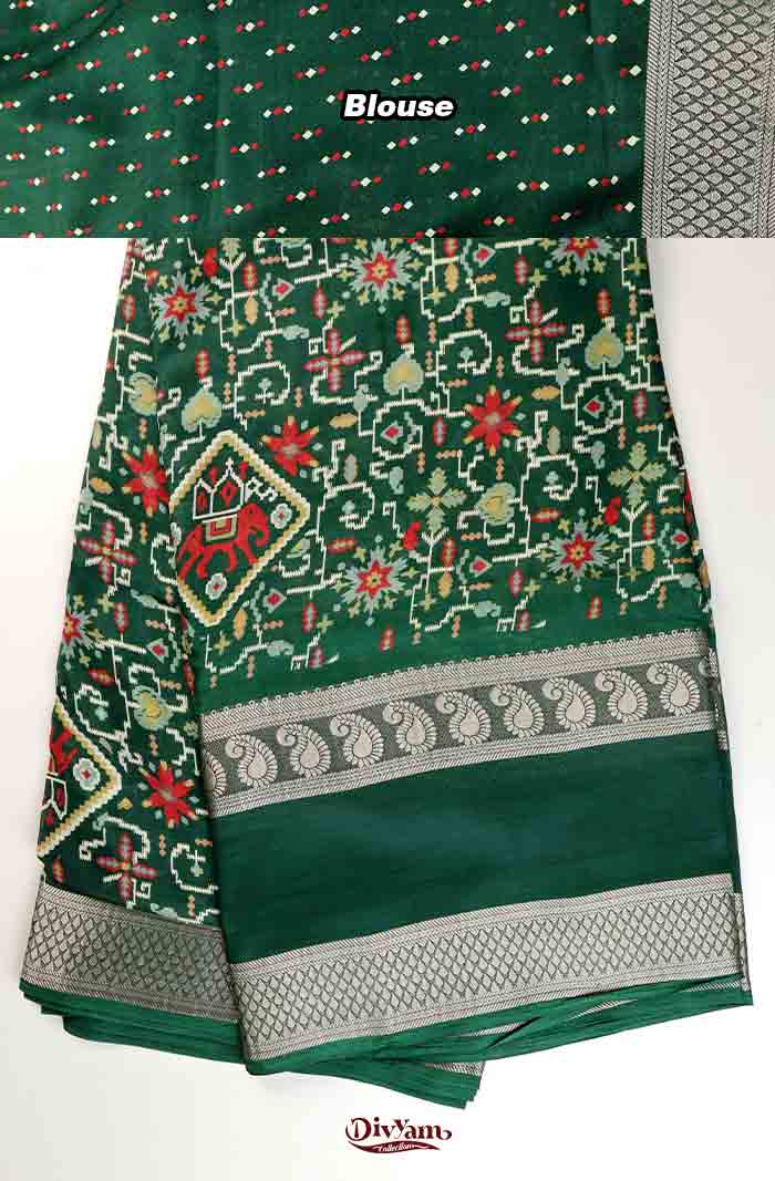 DC324 | Fancy Patola Design Saree with Contrast Gap Border