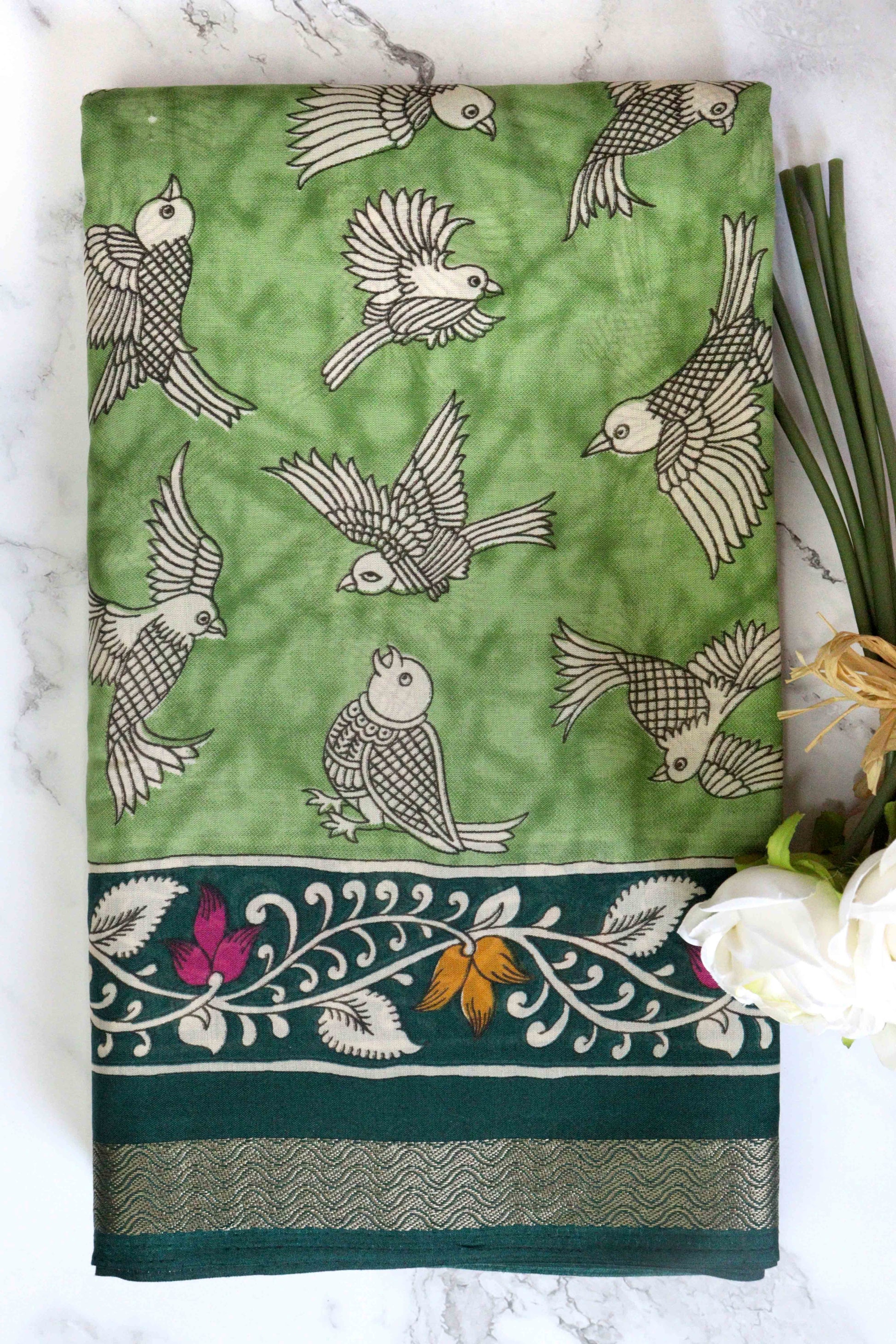 Parrot Green with Dark Green