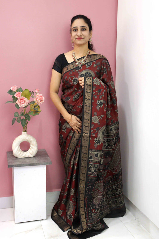 DC025 | Maheshwari Silk Saree with Narayana Pattu Border – 6 Beautifull Colours