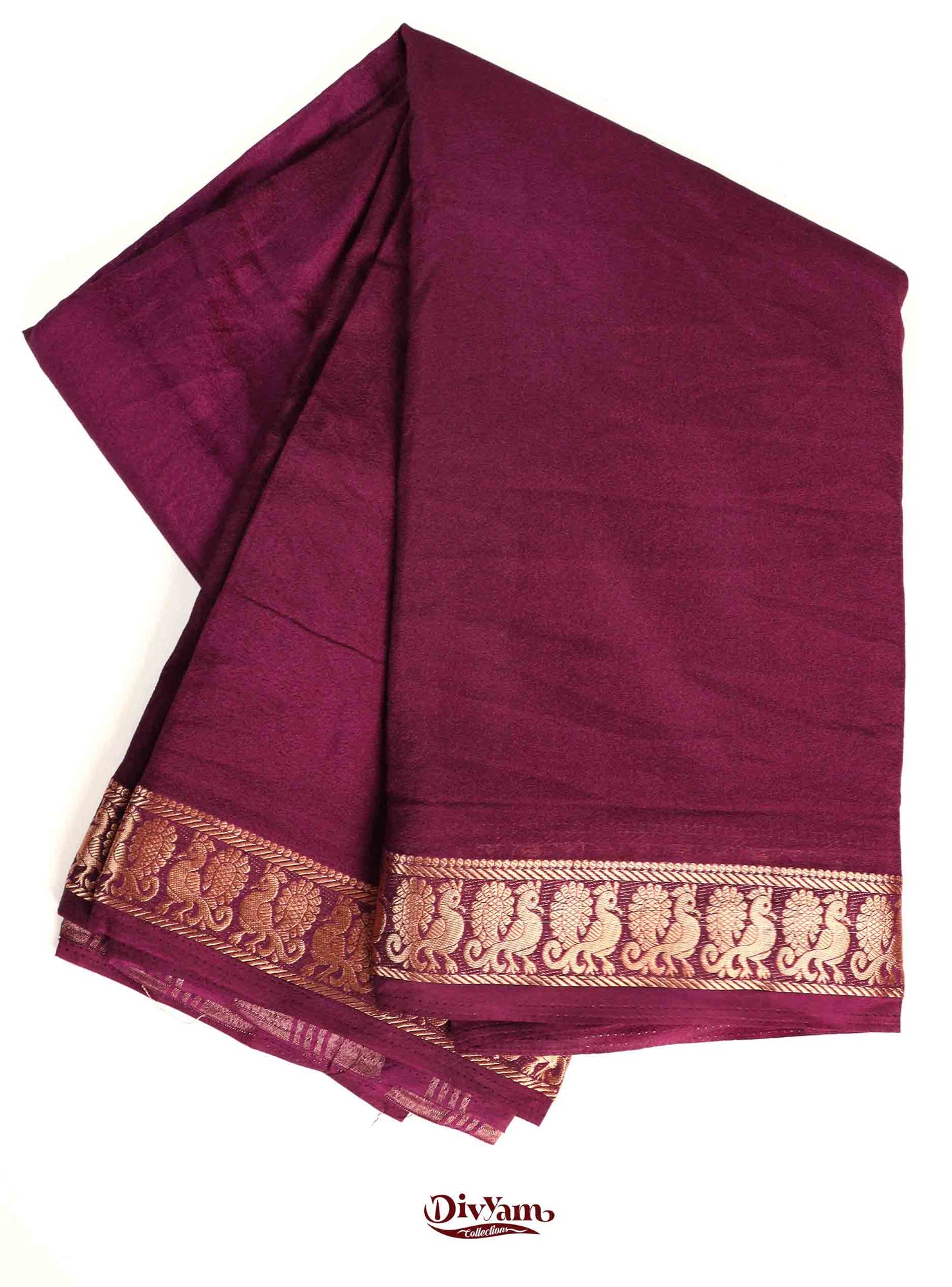DC194 | Mysore Crepe Silk Saree with Rich Jari Border & Woven Pallu