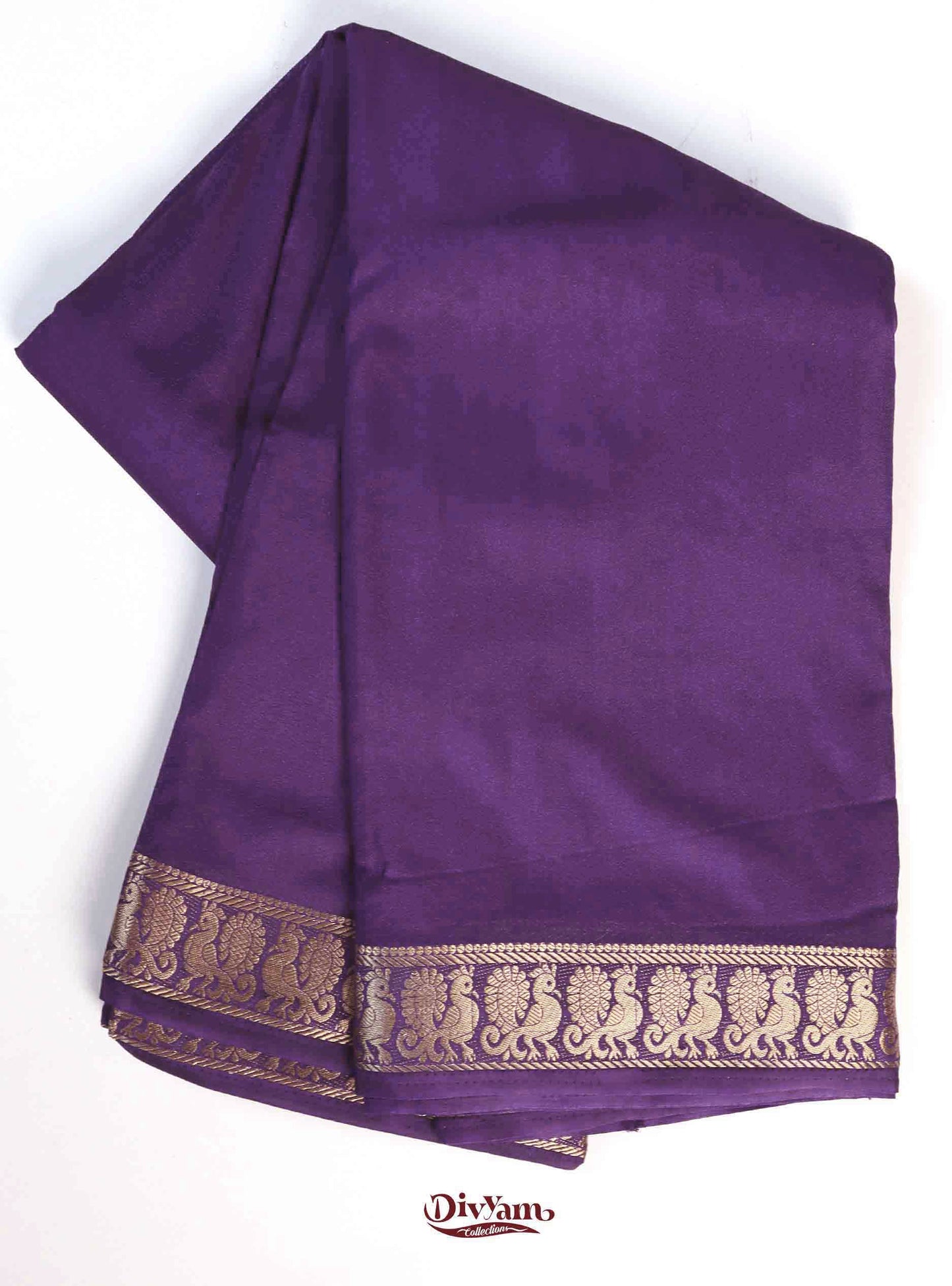 DC194 | Mysore Crepe Silk Saree with Rich Jari Border & Woven Pallu