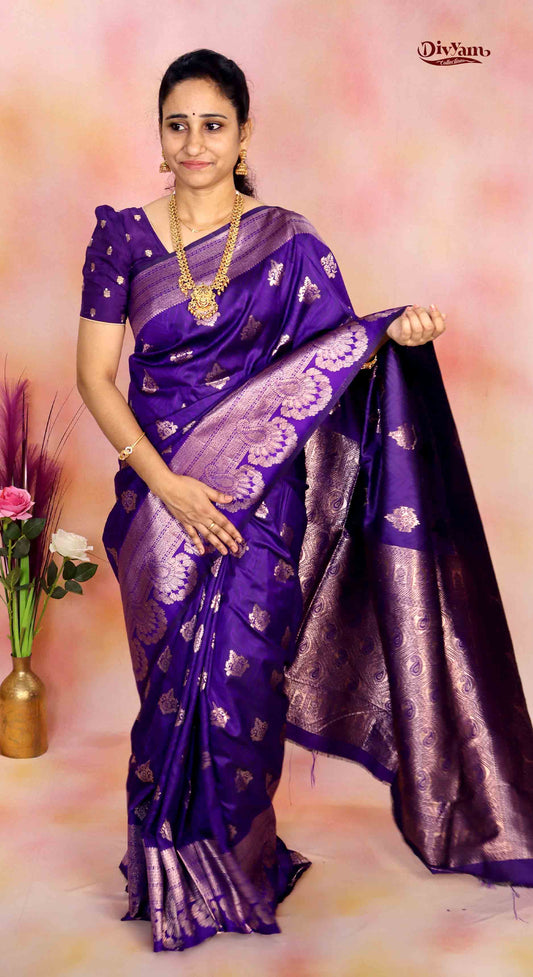 DC241 | Banarasi Pattu Soft Silk Saree with Silver Zari Weaving | Premium Ethnic Wear