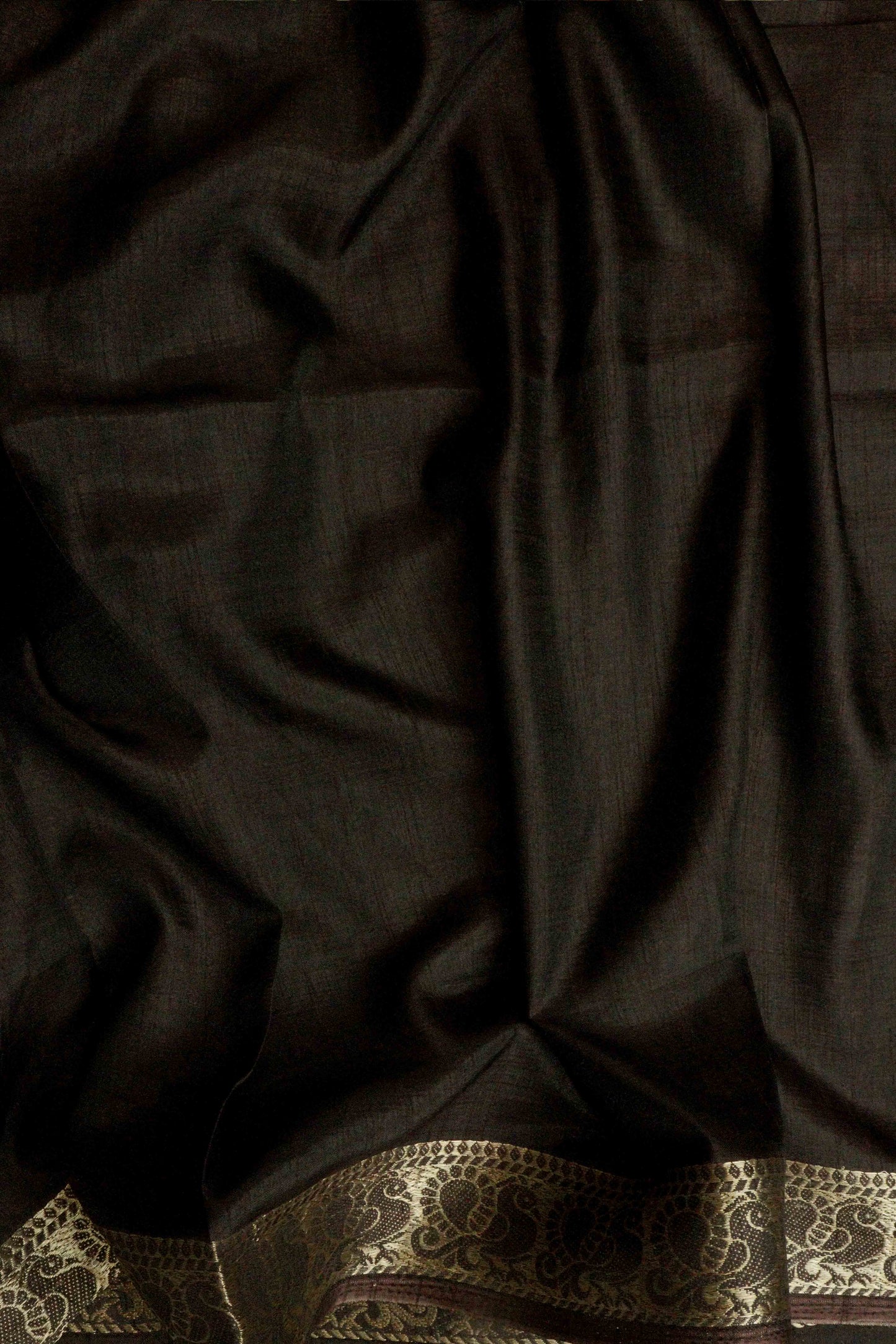 DCMS39 Rust Brown Maheshwari Silk Sarees with Narayanapattu Border & Kalamkari Print