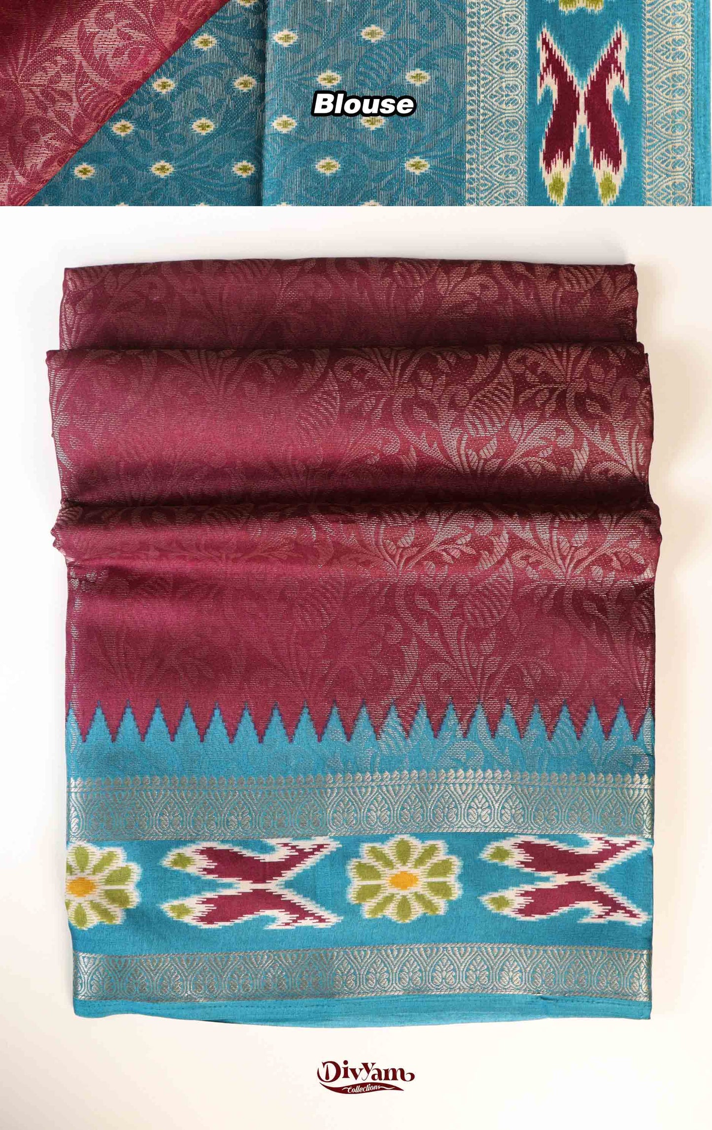 Banarasi Soft Silk Saree with Self Zari Weaving & Pochampally Ikkat Border | DC244