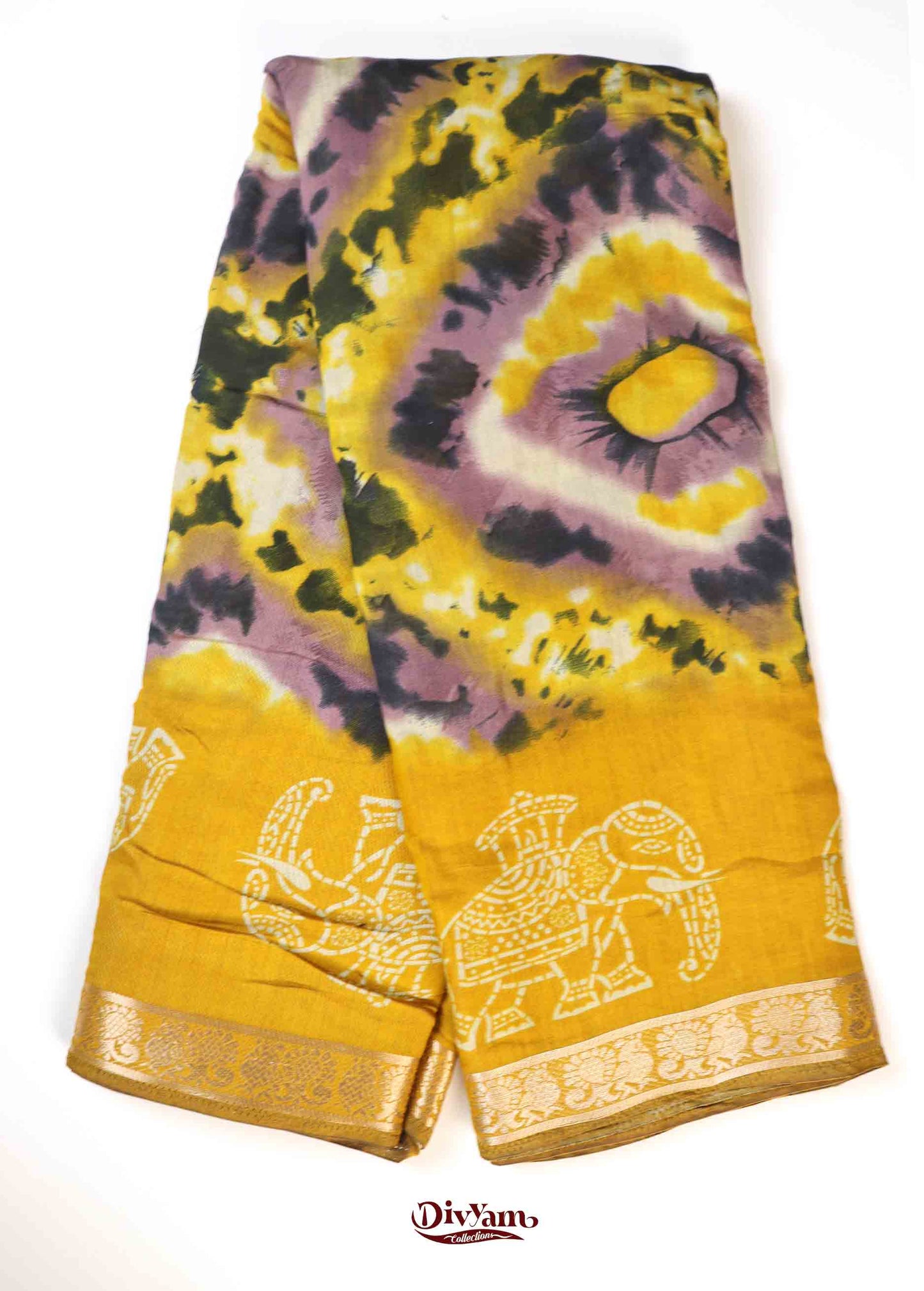 Mangalagiri Silk Saree with Shibori Print & Running Blouse | DC250