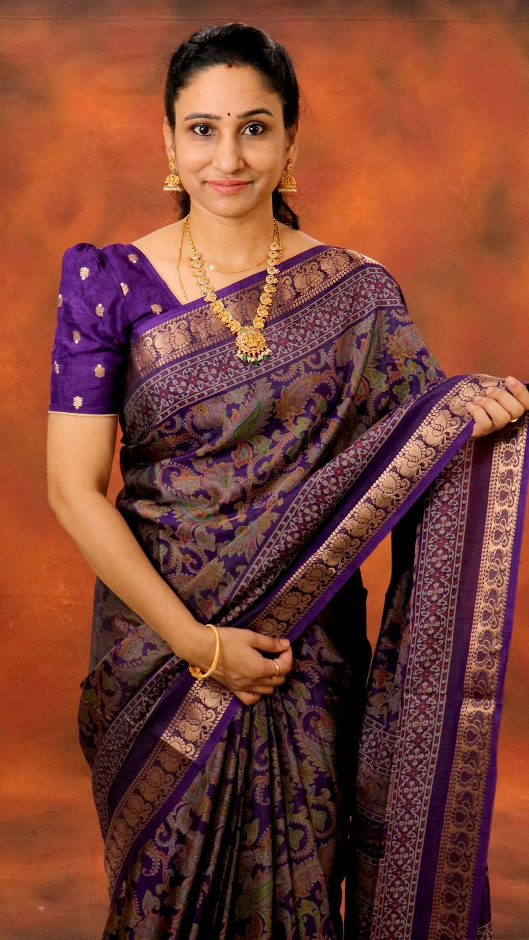 DC157 | Statement Saree in Maheshwari Silk | Mango Kalamkari Art with Narayanpet Zari Border