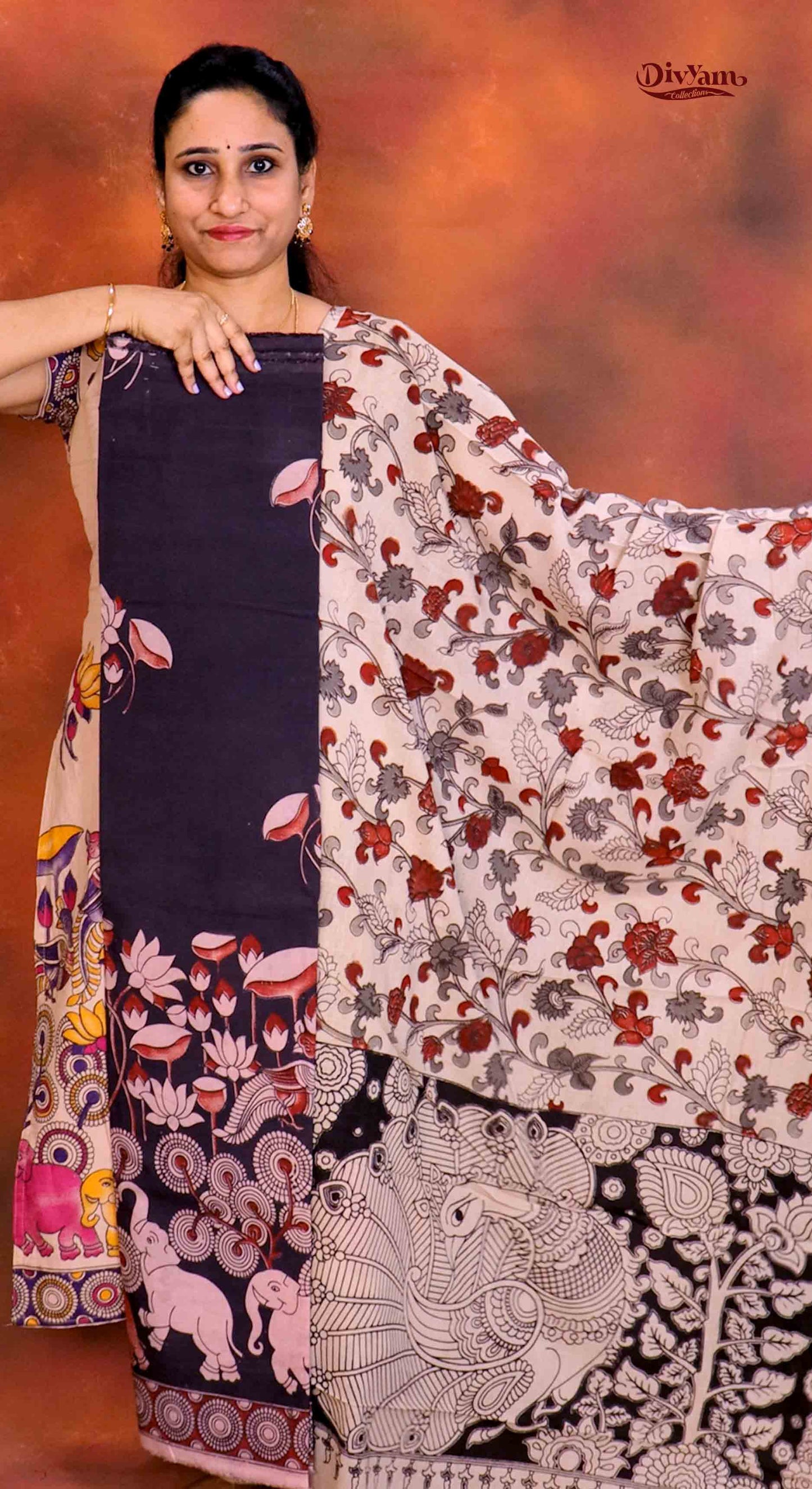 DC210 | Pure Cotton Dress Materials with Kalamkari  Print – 2 Piece Sets