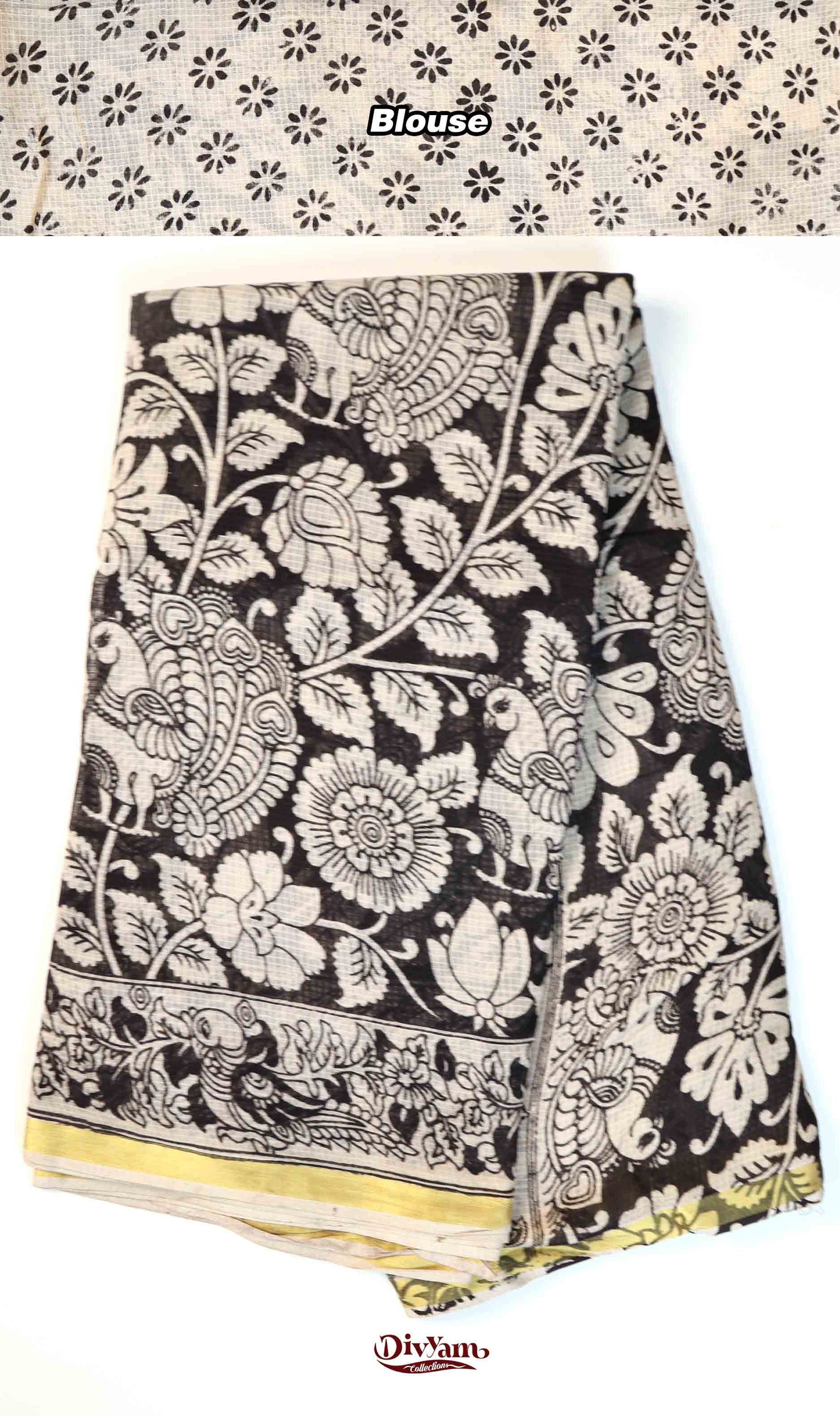 DC205 | Kota Kalamkari Print Saree with Running Blouse