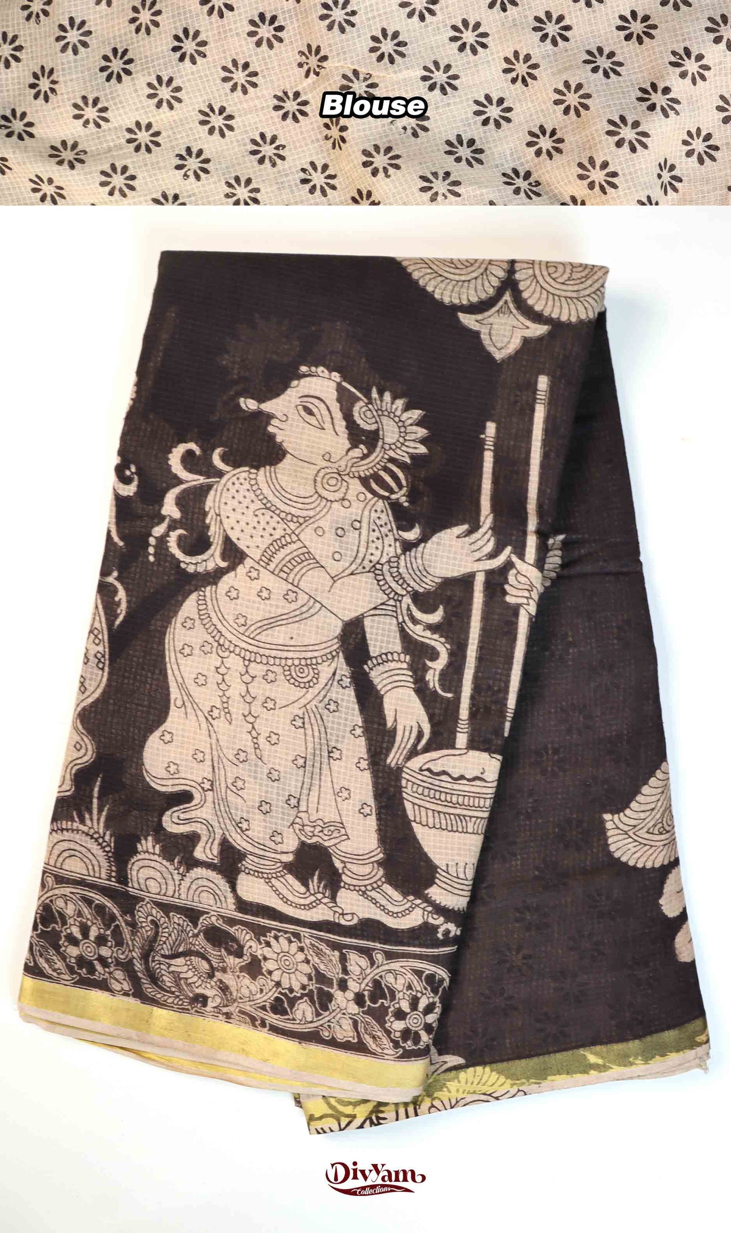 DC205 | Kota Kalamkari Print Saree with Running Blouse