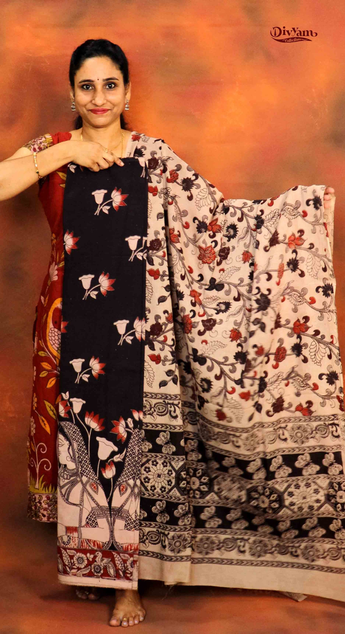 DC203 | Pure Cotton Kalamkari Dress Materials – 2 Piece Sets