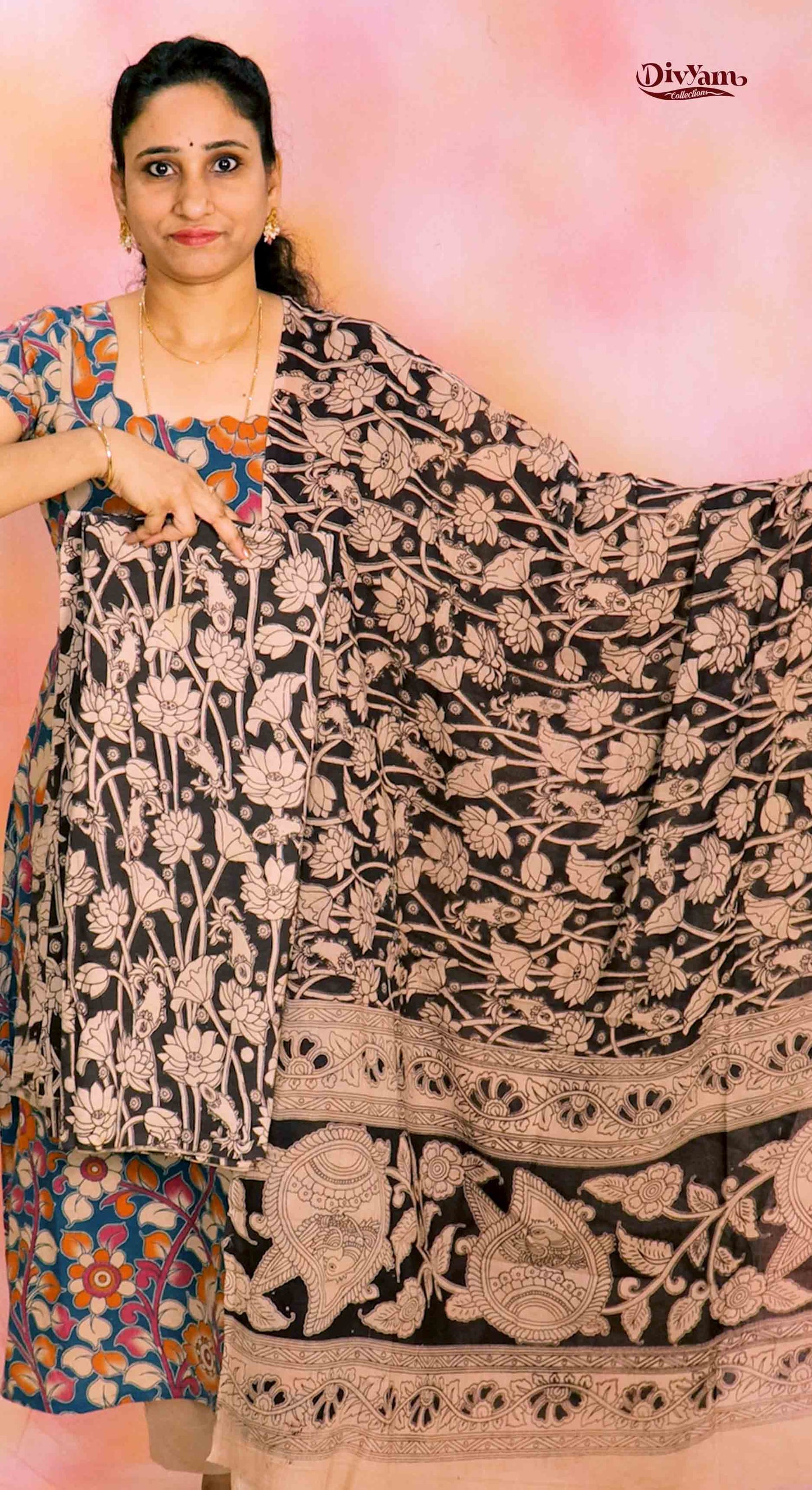 DC219 | Pure Cotton Dress Materials with Kalamkari  Print – 2 Piece Sets