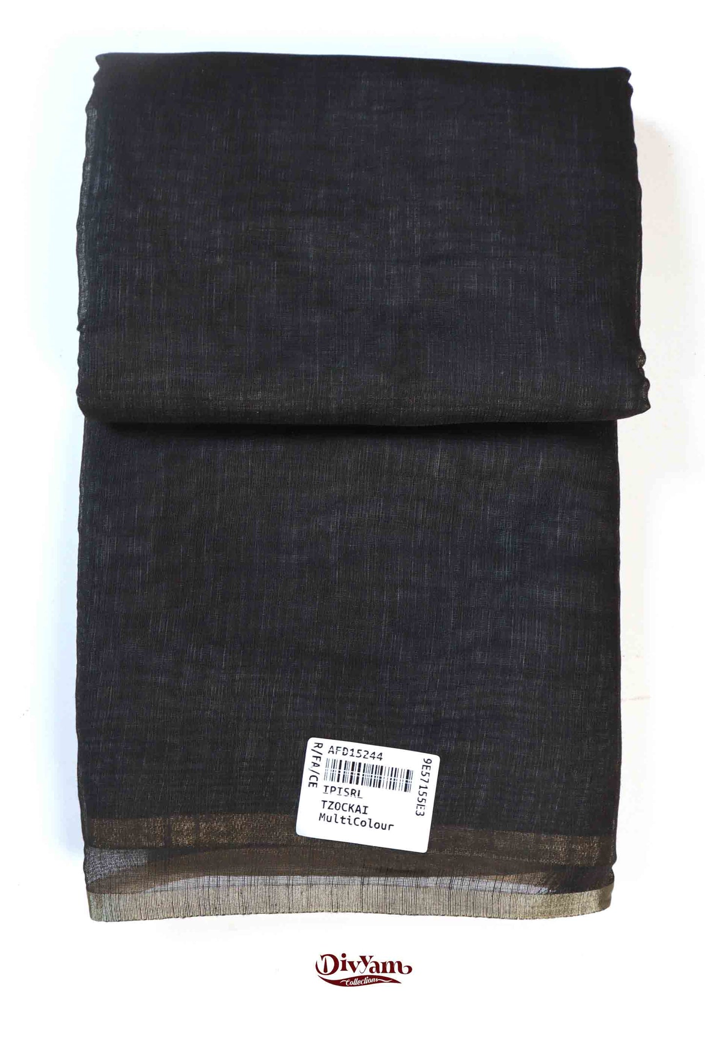 DC171 | Linen Cotton Saree with Gold Zari Stripe Border & Kalamkari Blouse | Soft Printed Collection