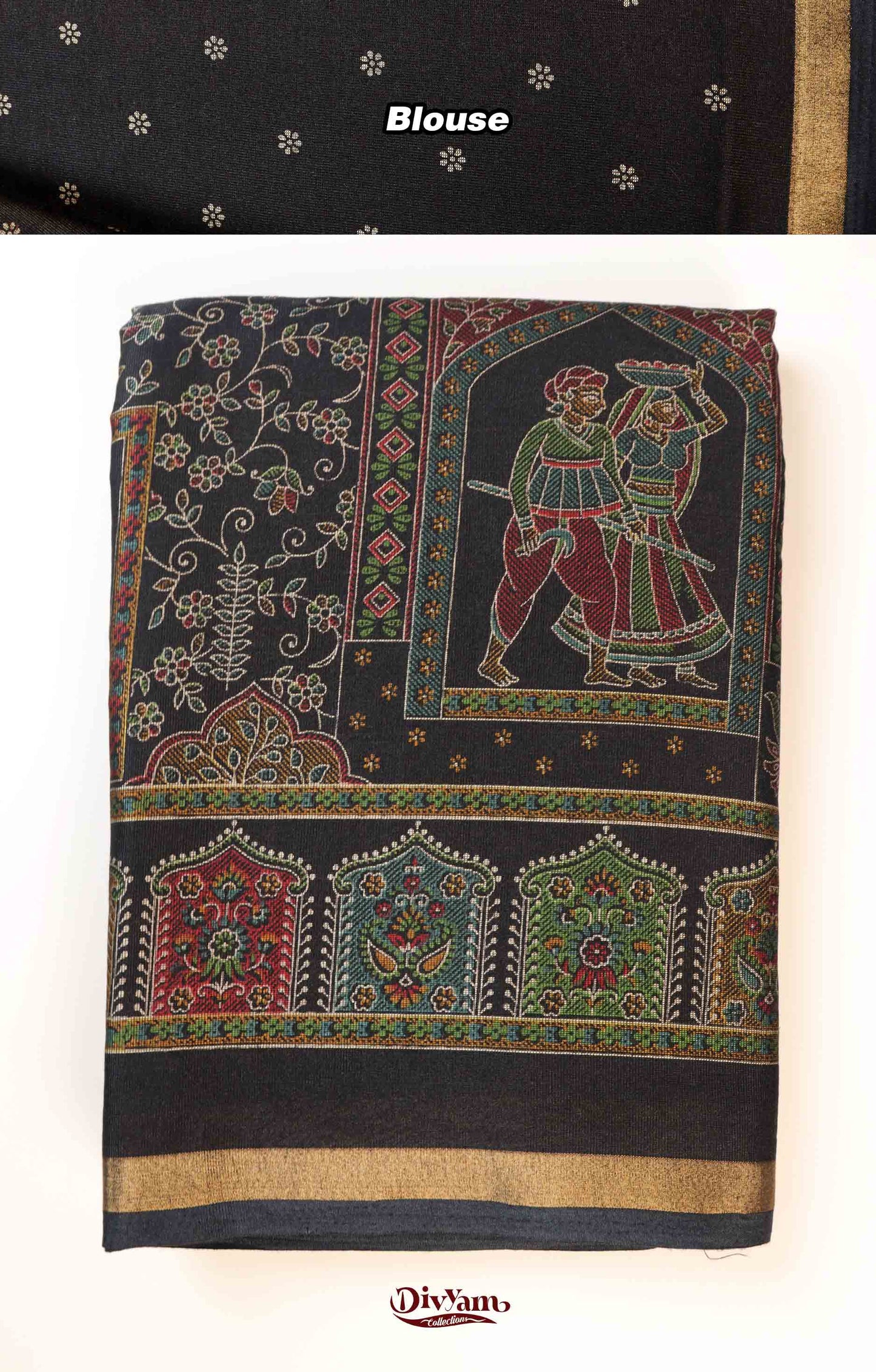 DC248 | Mashru Silk Saree with Pashmina Kashmiri Design