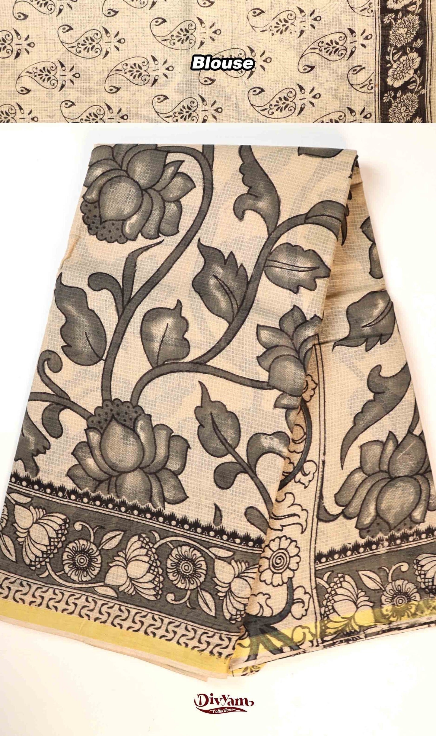 DC201 | Kota Kalamkari Print Saree with Running Blouse