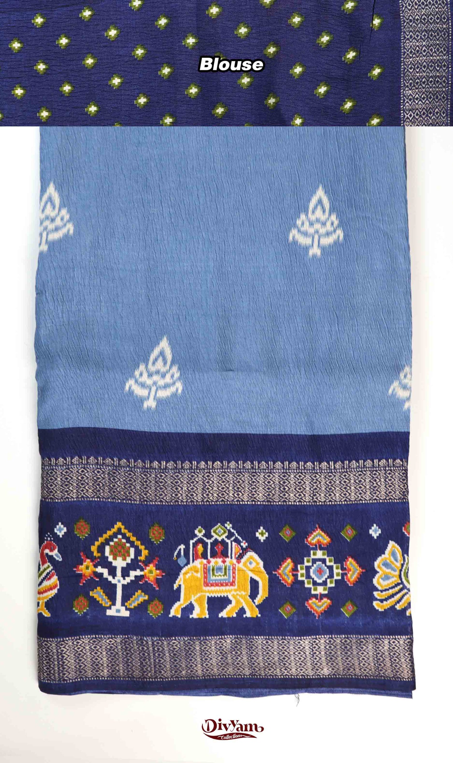 DC227 | Fancy Soft Silk Saree with Elegant Gap Border