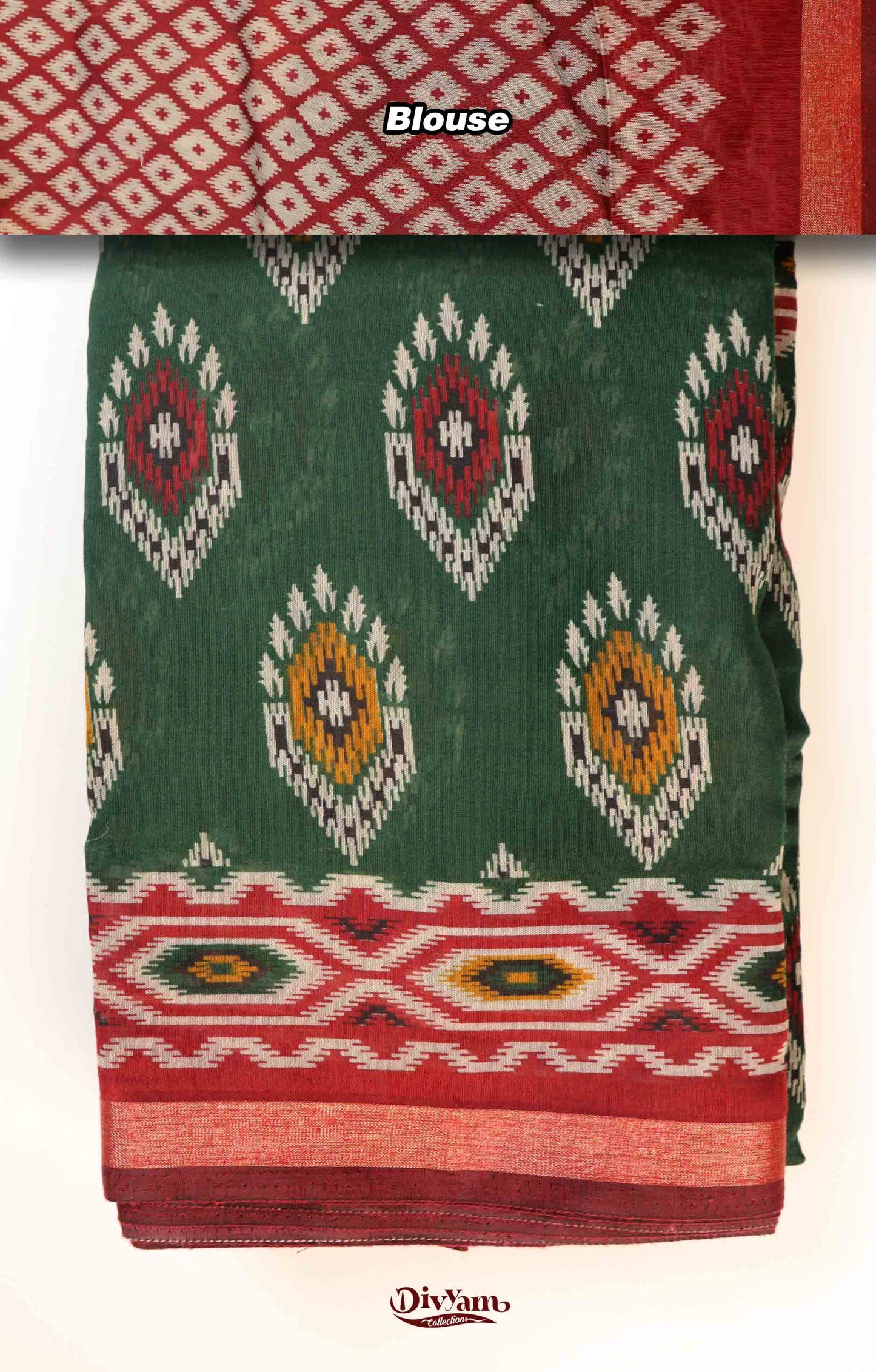 DC251 | Daily Wear Cotton by Silk Ikat Design Saree | Soft & Comfortable