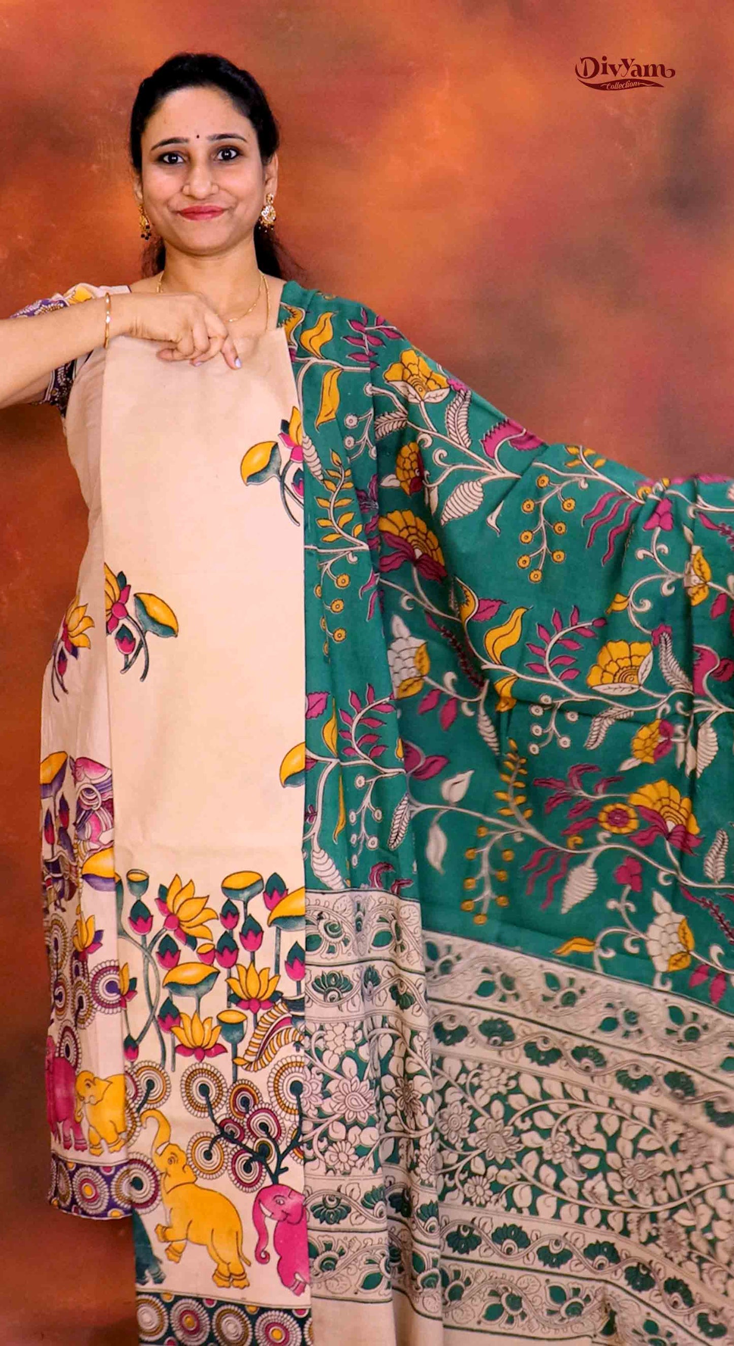 DC210 | Pure Cotton Dress Materials with Kalamkari  Print – 2 Piece Sets