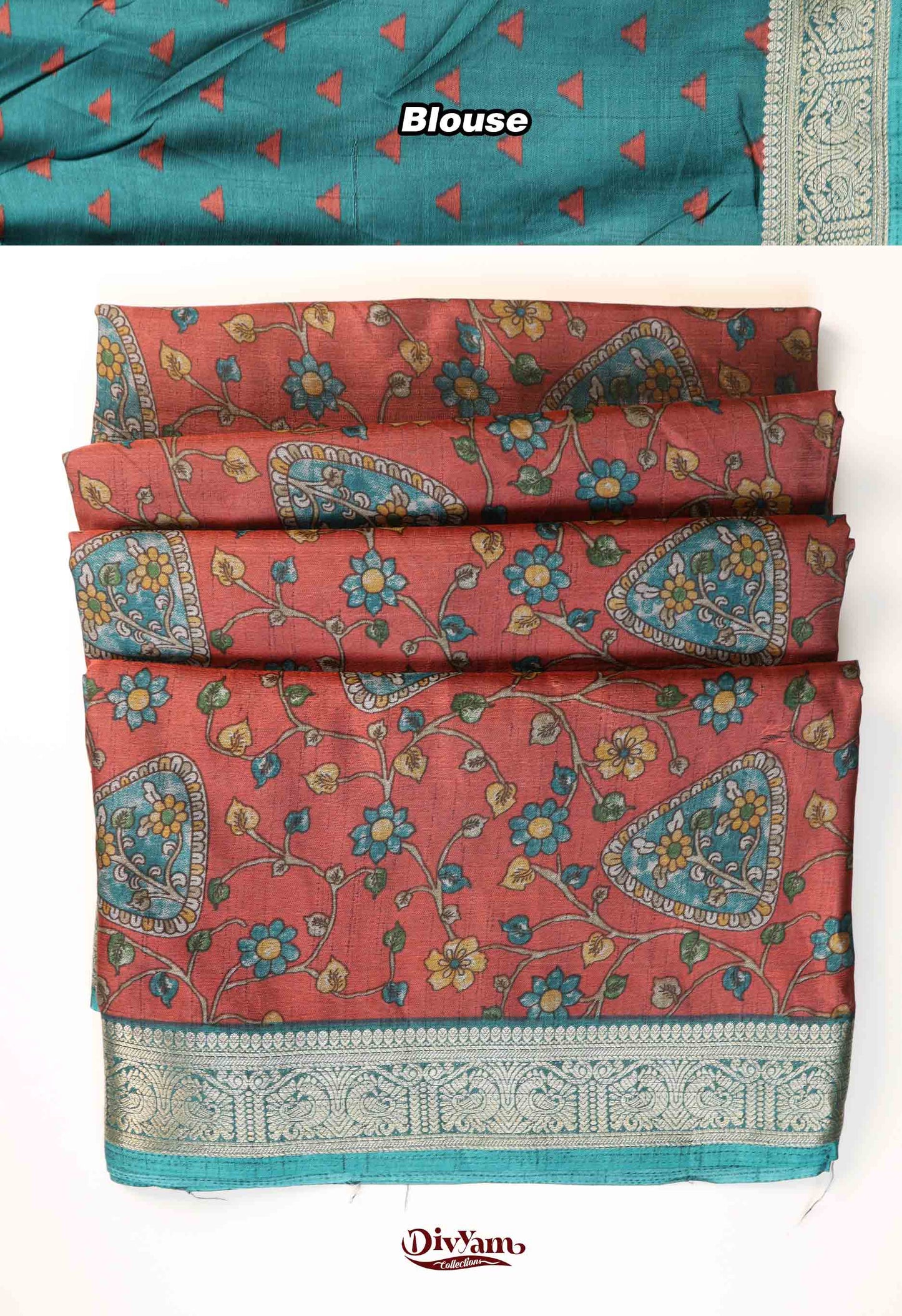 DC265 | Modal Silk Saree with Kalamkari Design & Running Blouse