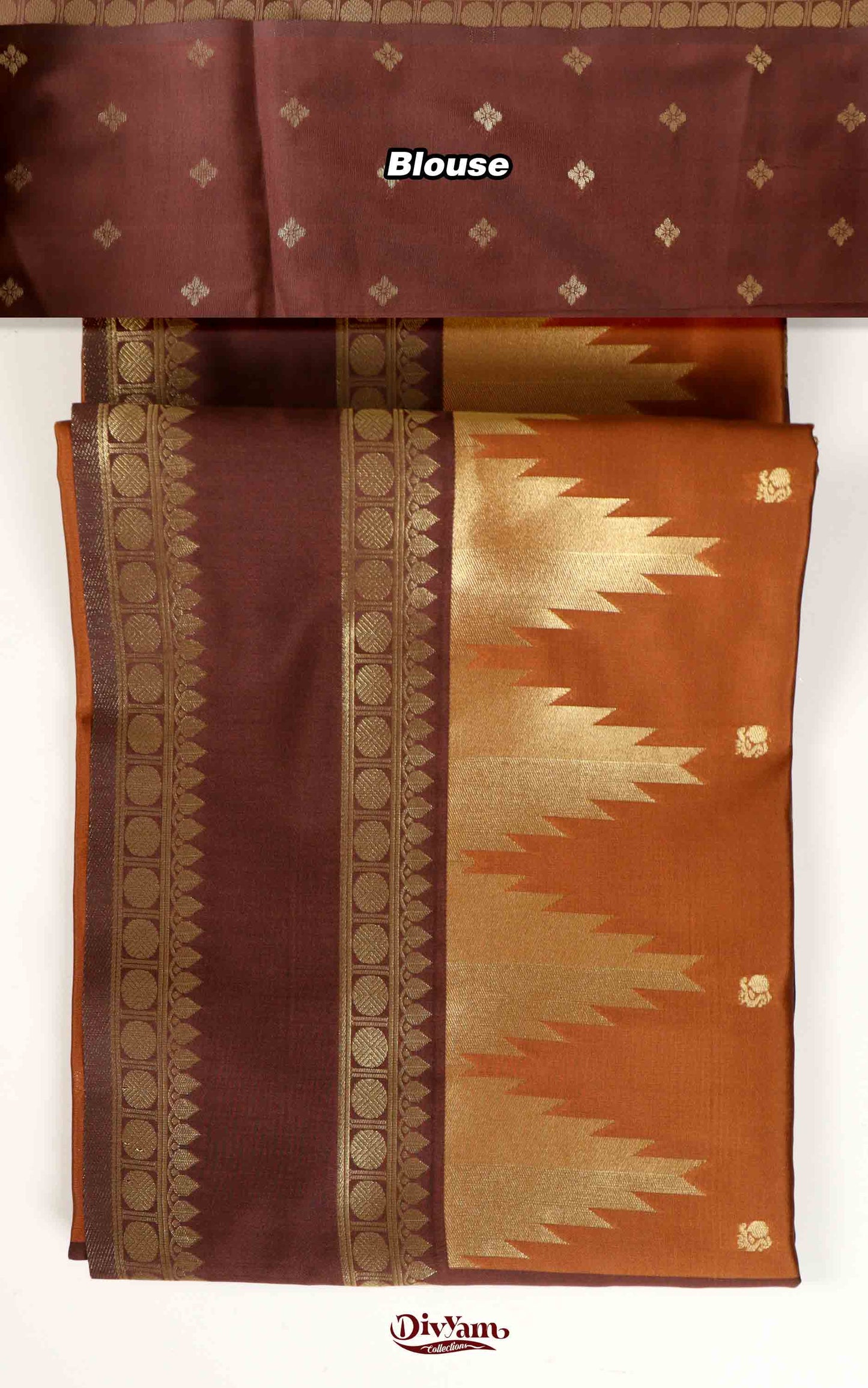 DC175 | Semi Kanchipattu Saree with Temple Ghadwal Style Border | Contrast Traditional Weave