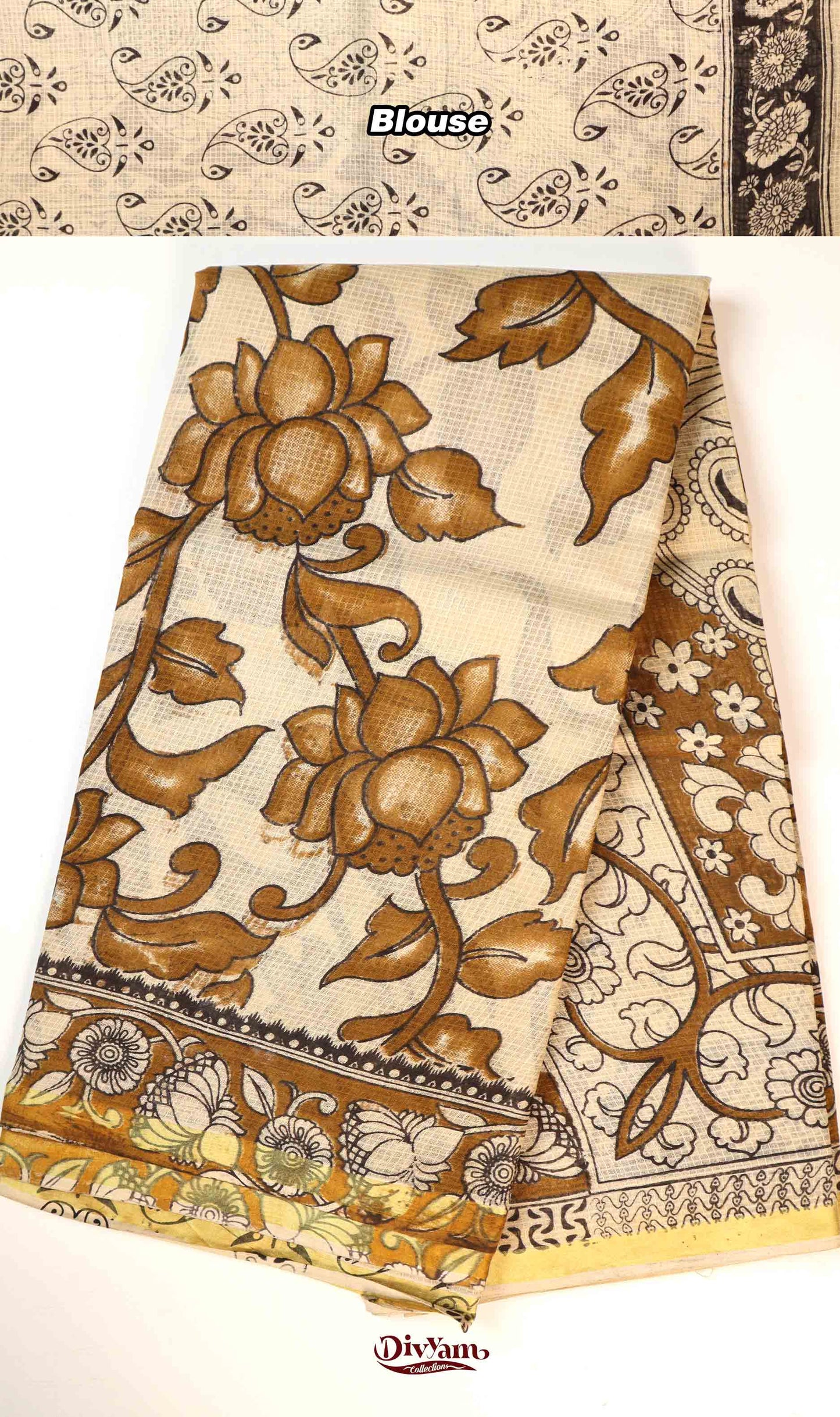 DC201 | Kota Kalamkari Print Saree with Running Blouse