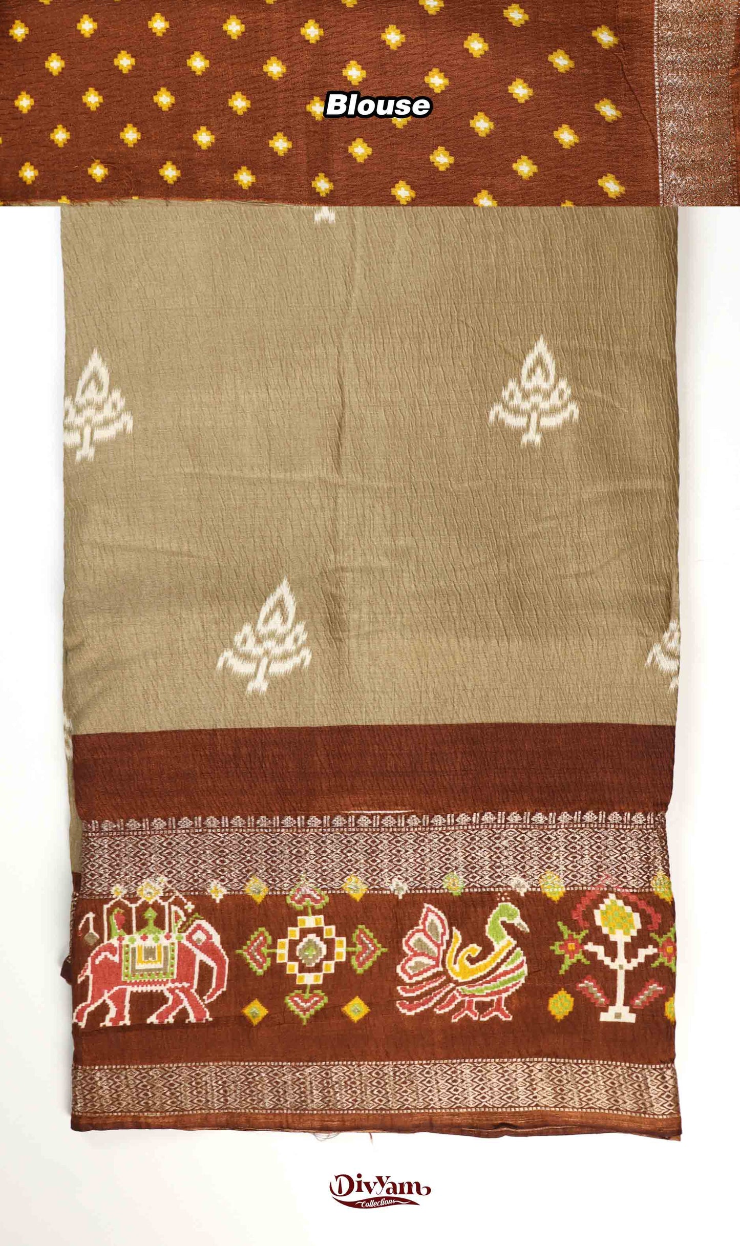DC227 | Fancy Soft Silk Saree with Elegant Gap Border