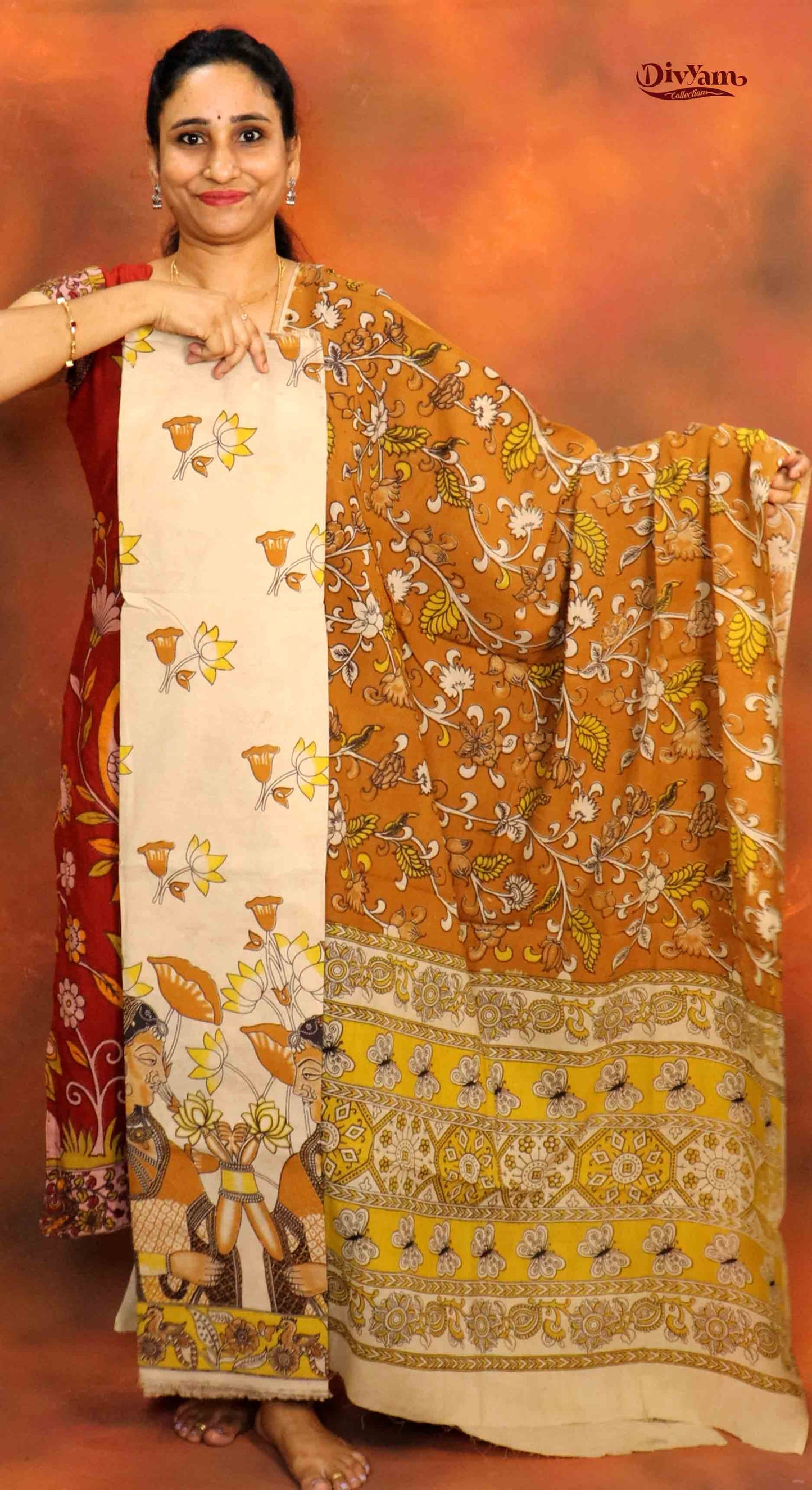 DC203 | Pure Cotton Kalamkari Dress Materials – 2 Piece Sets