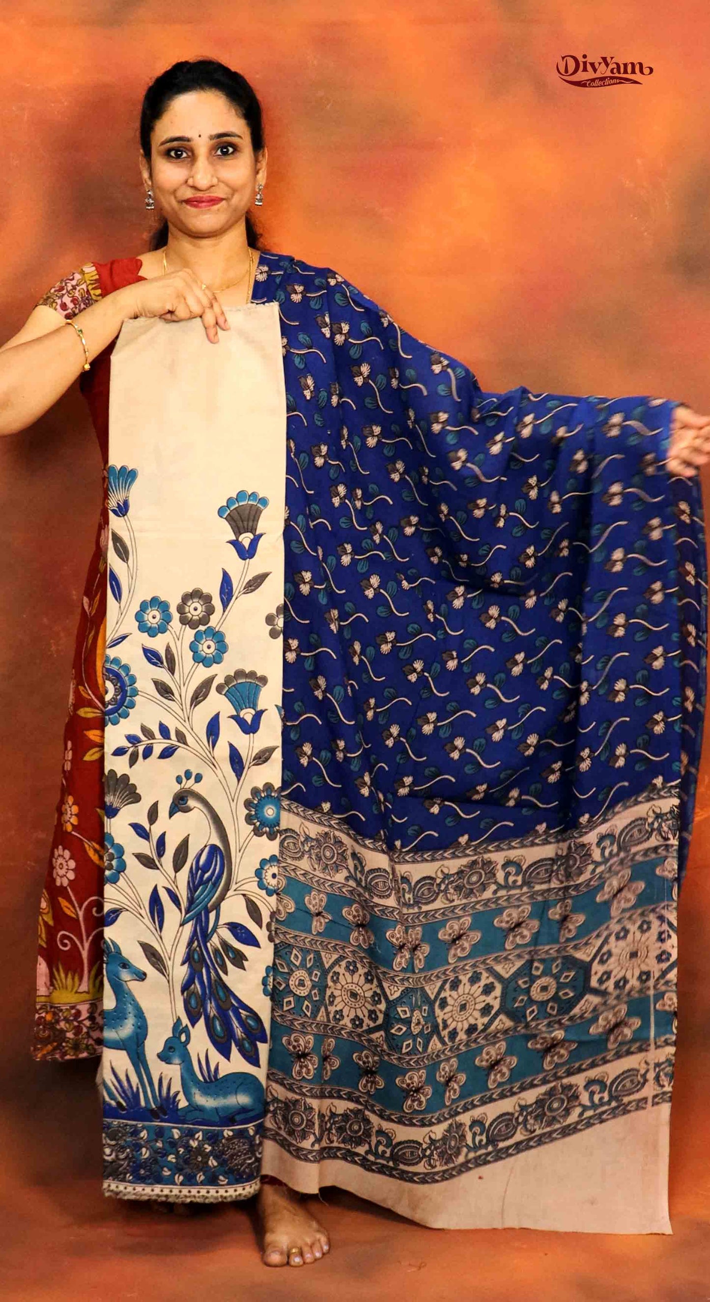 DC203 | Pure Cotton Kalamkari Dress Materials – 2 Piece Sets
