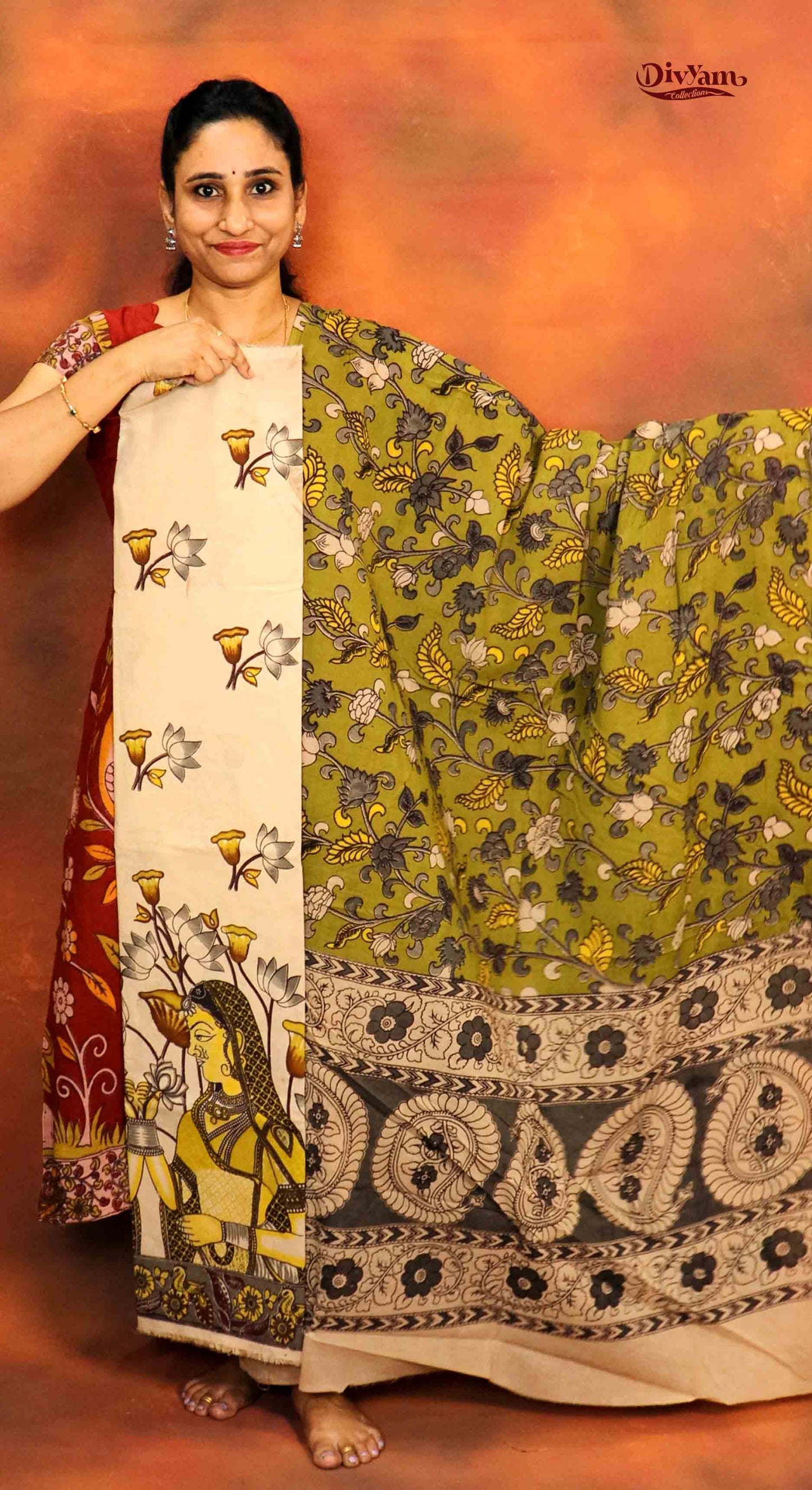 DC203 | Pure Cotton Kalamkari Dress Materials – 2 Piece Sets