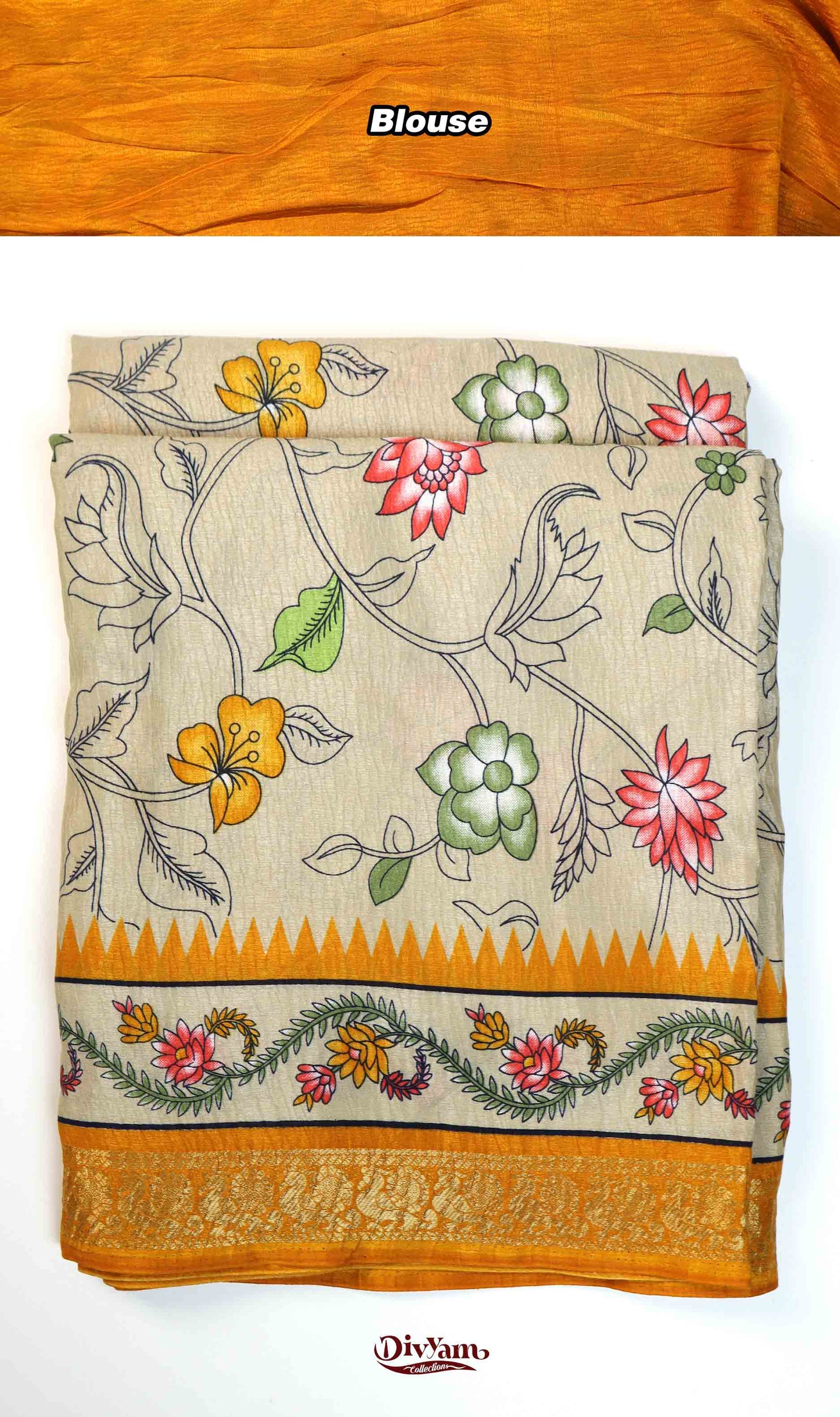 DC204 | Crushed Maheshwari Silk Saree with Narayanpet Border