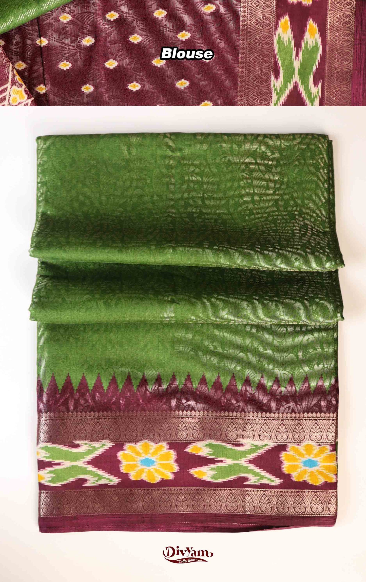 Banarasi Soft Silk Saree with Self Zari Weaving & Pochampally Ikkat Border | DC244