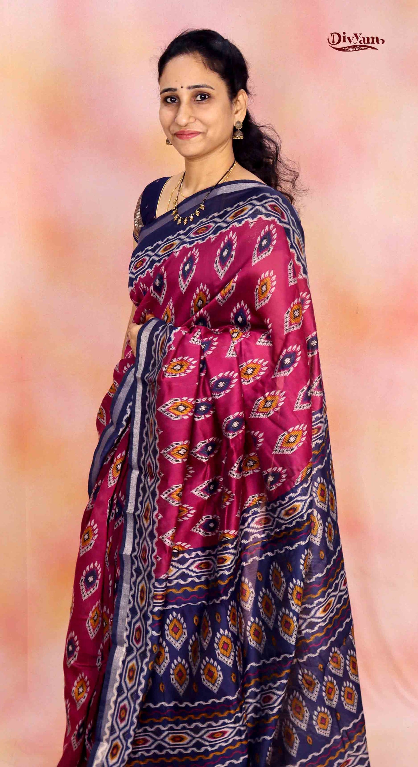 DC251 | Daily Wear Cotton by Silk Ikat Design Saree | Soft & Comfortable