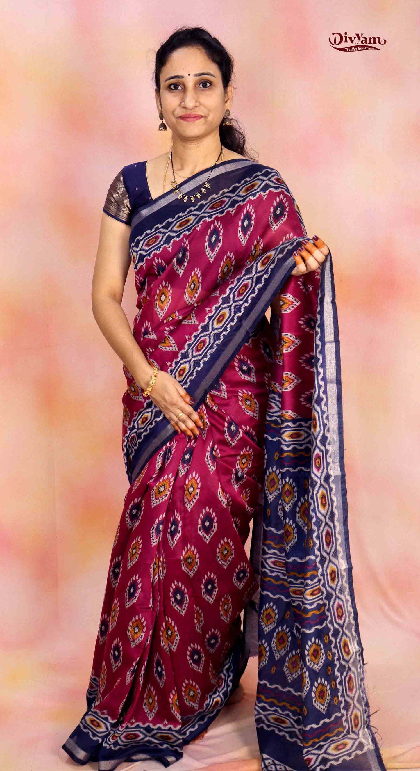 DC251 | Daily Wear Cotton by Silk Ikat Design Saree | Soft & Comfortable