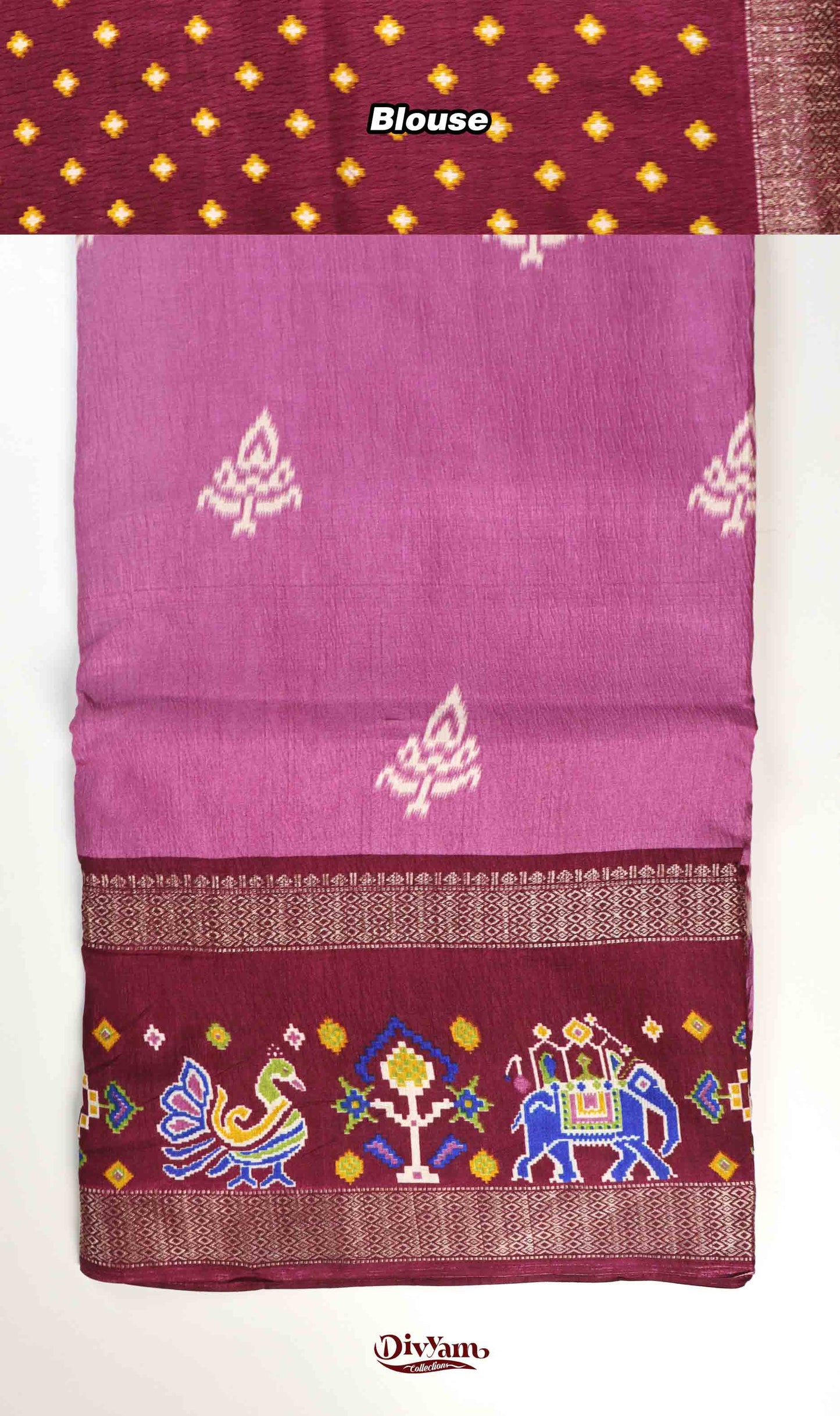 DC227 | Fancy Soft Silk Saree with Elegant Gap Border