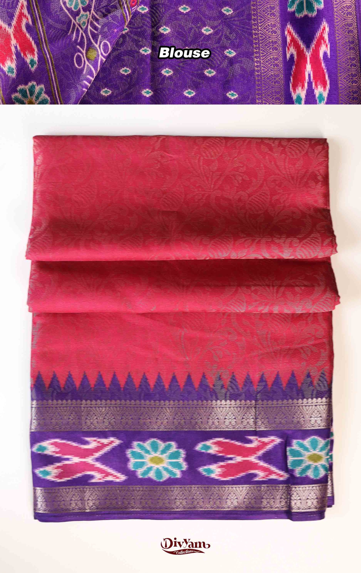 Banarasi Soft Silk Saree with Self Zari Weaving & Pochampally Ikkat Border | DC244