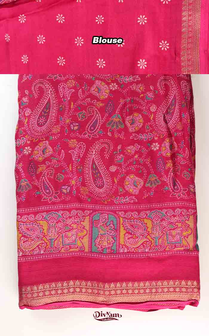 DC309 | Georgette Saree with Paisley Design & Temple Border