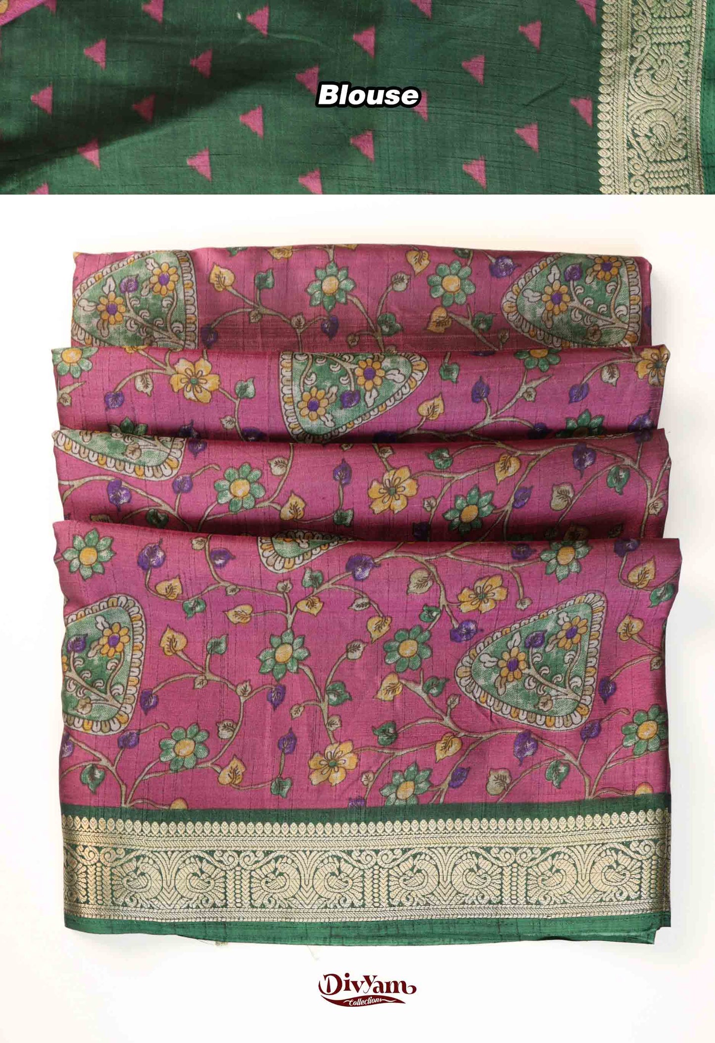 DC265 | Modal Silk Saree with Kalamkari Design & Running Blouse