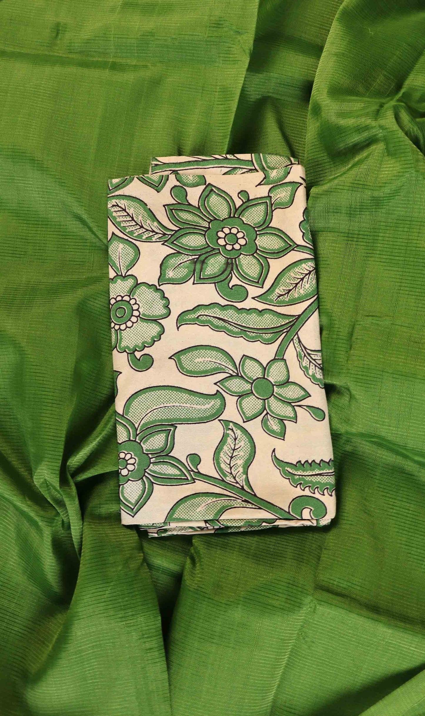 Pure Handloom Saree with Extra Kalamkari Blouse | Premium Handwoven Saree | DC243
