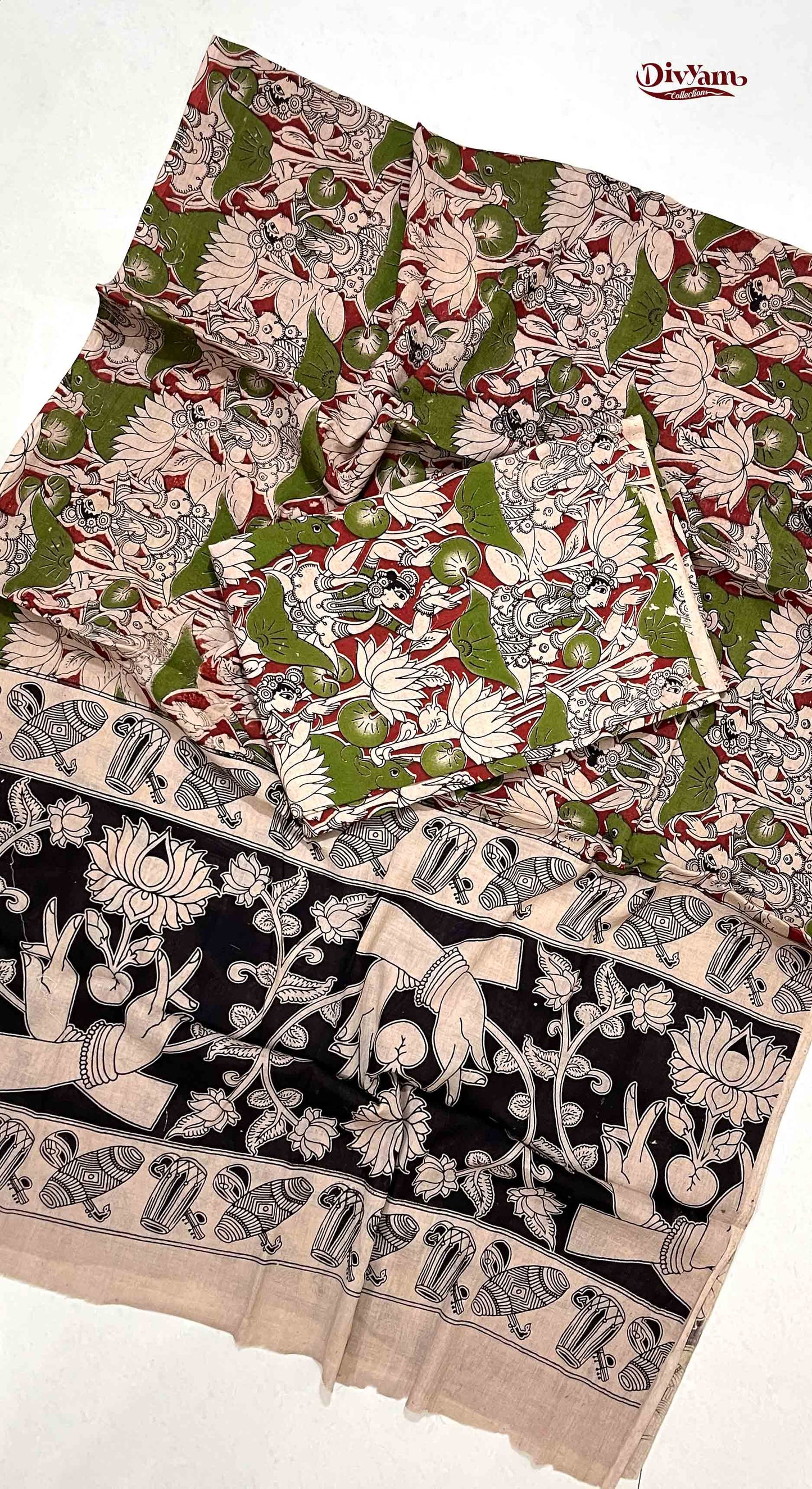 DC219 | Pure Cotton Dress Materials with Kalamkari  Print – 2 Piece Sets