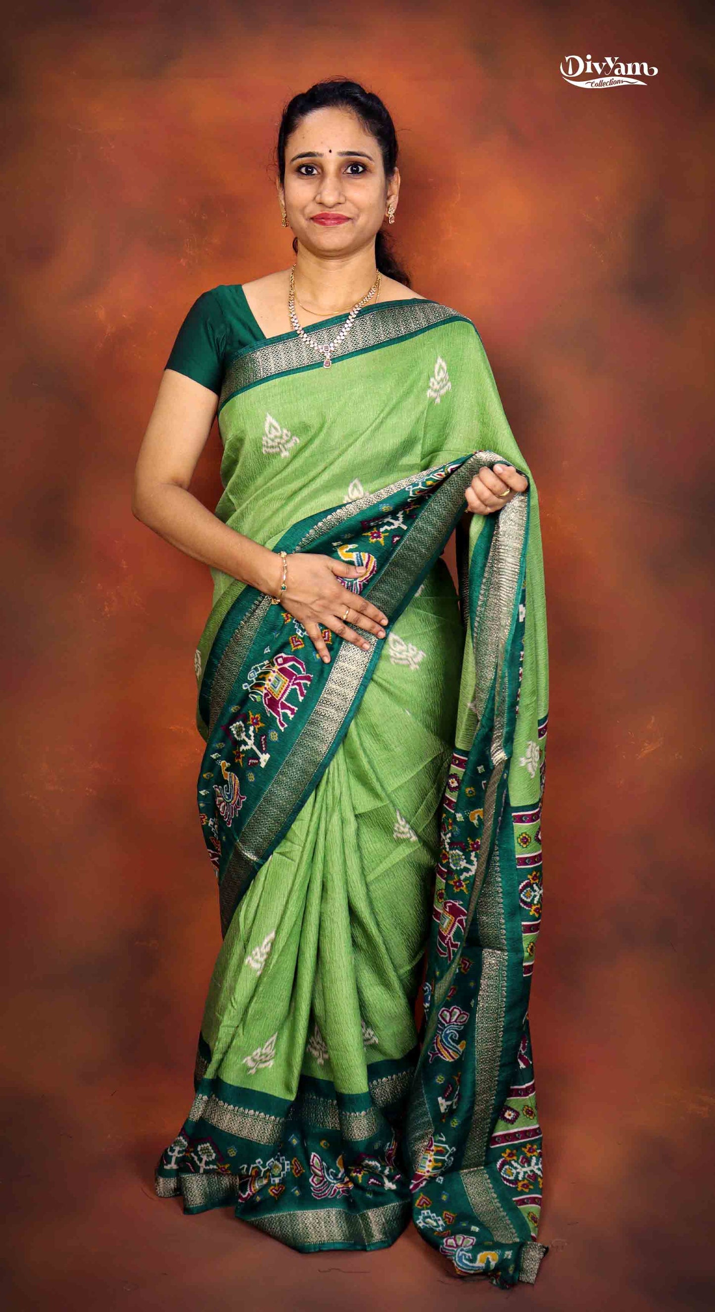 DC227 | Fancy Soft Silk Saree with Elegant Gap Border