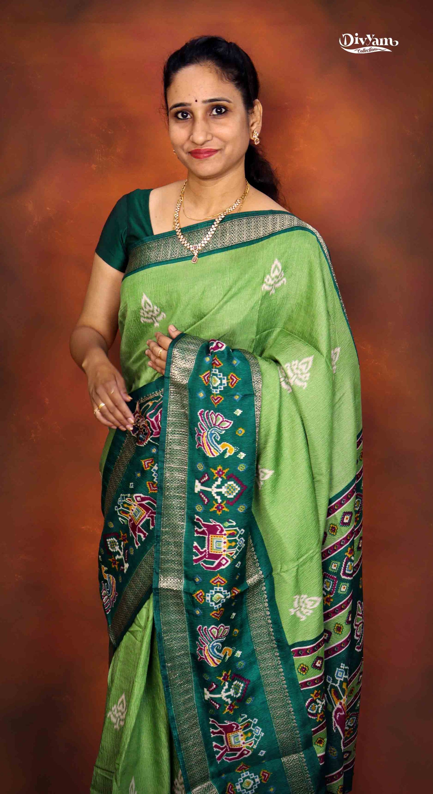 DC227 | Fancy Soft Silk Saree with Elegant Gap Border