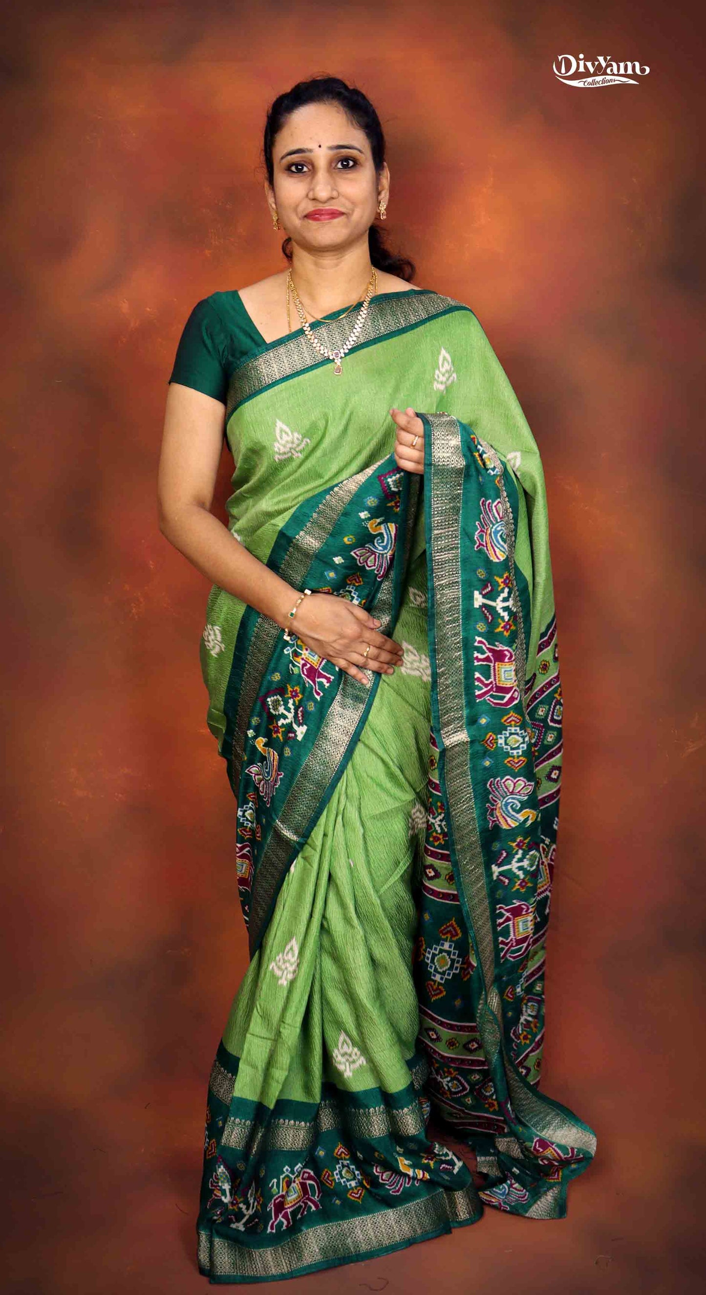 DC227 | Fancy Soft Silk Saree with Elegant Gap Border