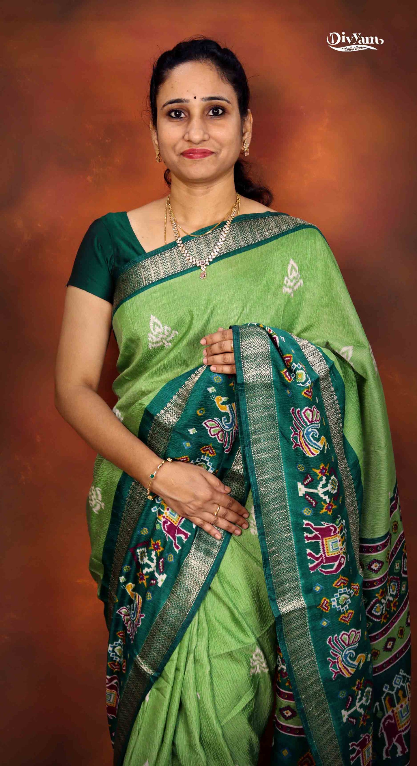 DC227 | Fancy Soft Silk Saree with Elegant Gap Border