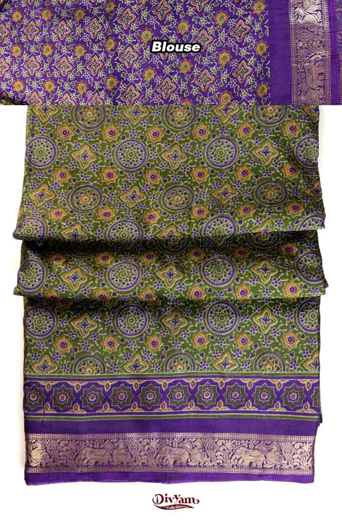 DC322 | Maheshwari Silk Saree with Geometric Design & Running Blouse
