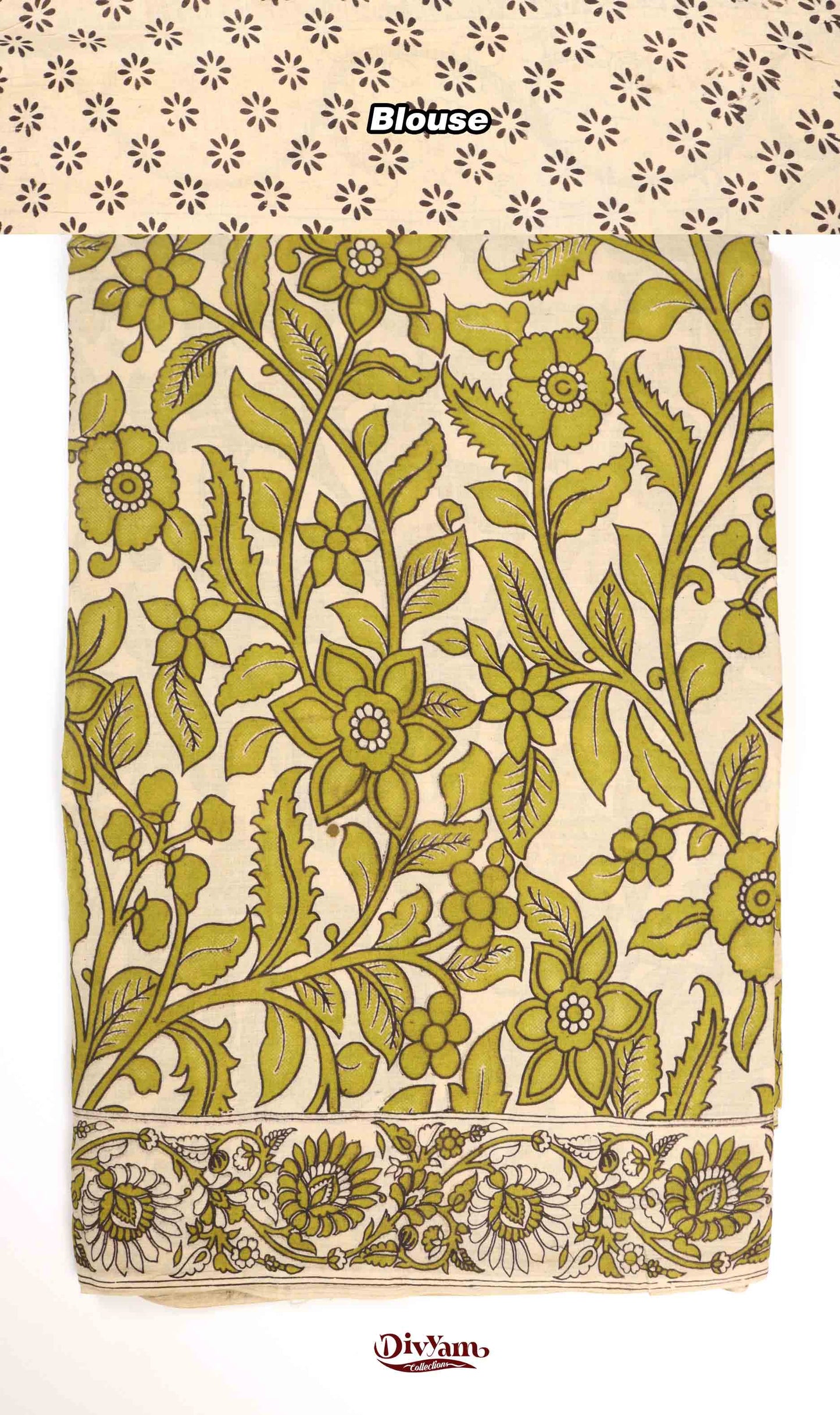 DC229 | Cotton Kalamkari Saree with Running Blouse