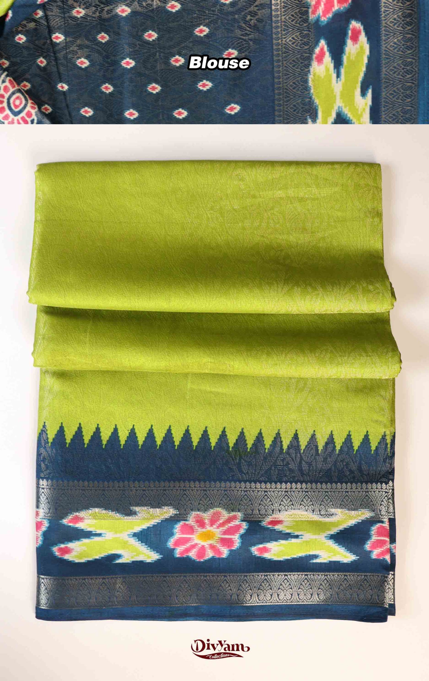 Banarasi Soft Silk Saree with Self Zari Weaving & Pochampally Ikkat Border | DC244