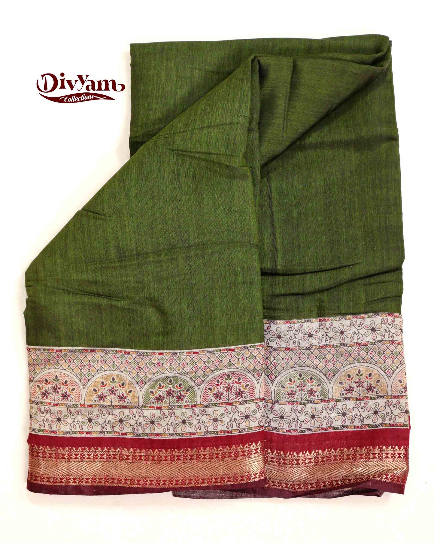 DC169 | Maheshwari Cotton Saree with Designer Border & Pallu | Contrast Blouse